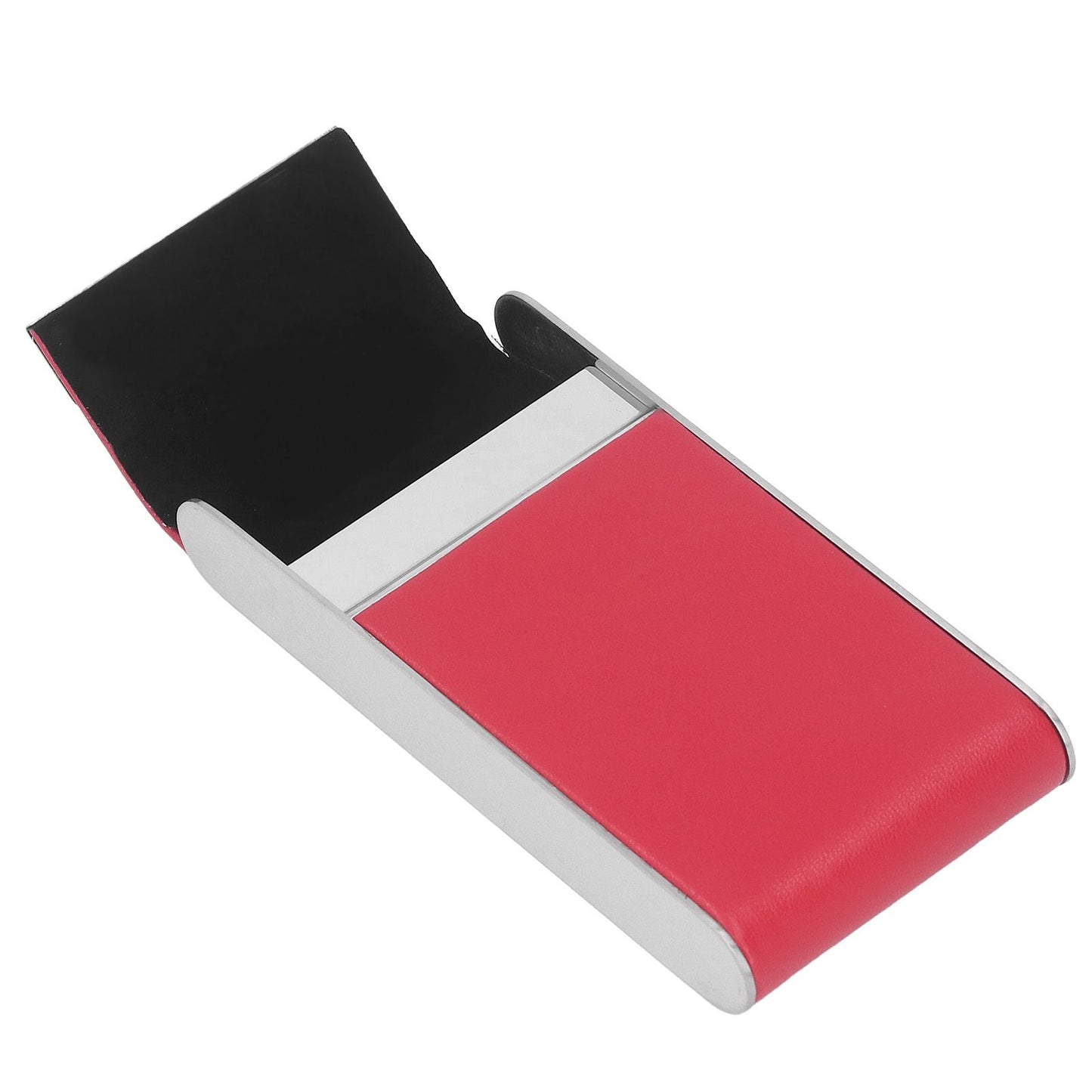 Stainless Steel Cigarette Case Holds 20 Count Slim Cigarettes Magnetic Flip Cover Cigarette Holder Case for Men Women Red