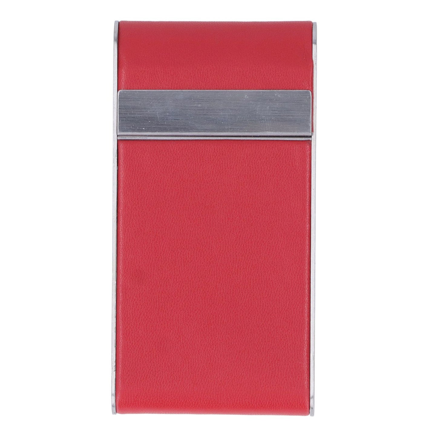 Stainless Steel Cigarette Case Holds 20 Count Slim Cigarettes Magnetic Flip Cover Cigarette Holder Case for Men Women Red