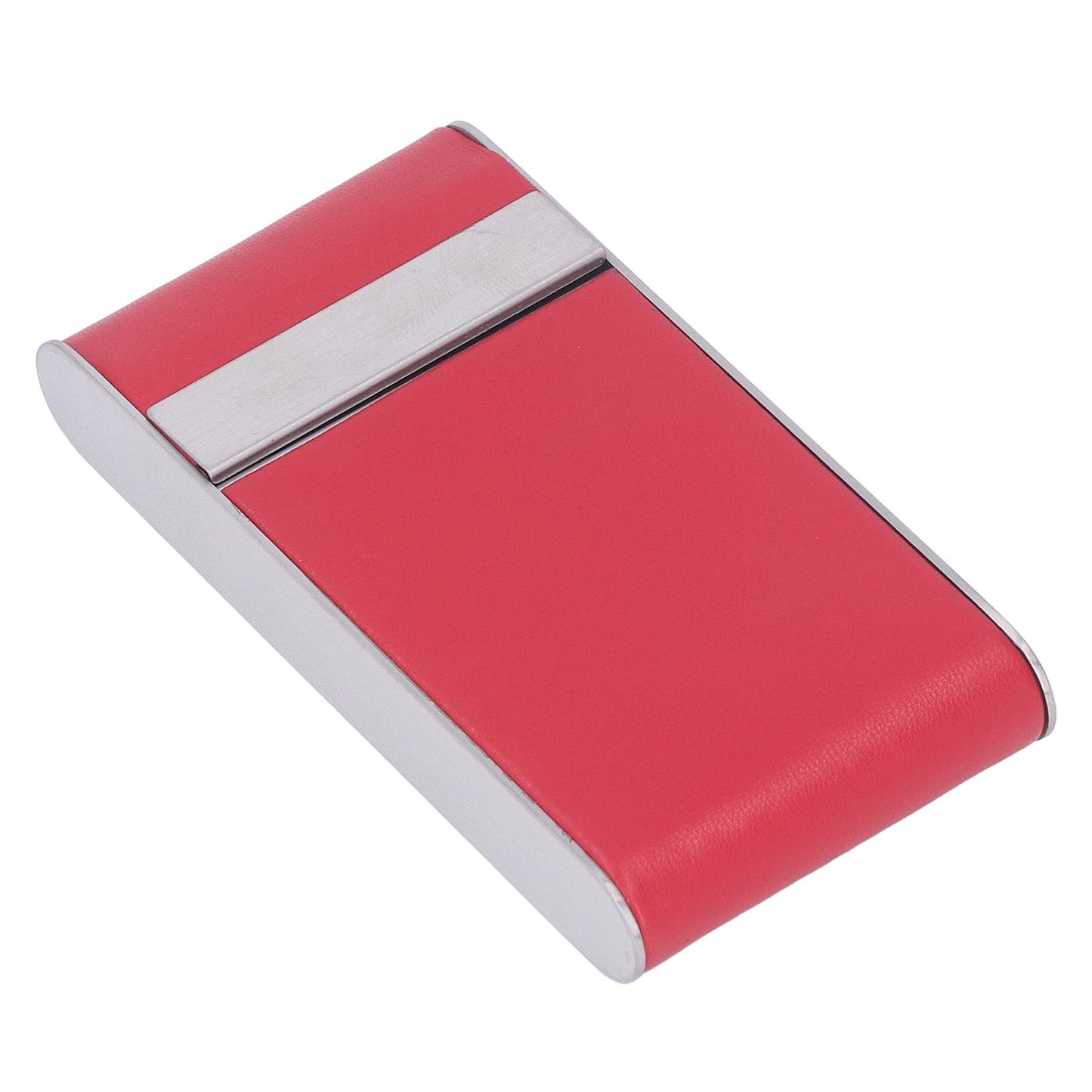 Stainless Steel Cigarette Case Holds 20 Count Slim Cigarettes Magnetic Flip Cover Cigarette Holder Case for Men Women Red