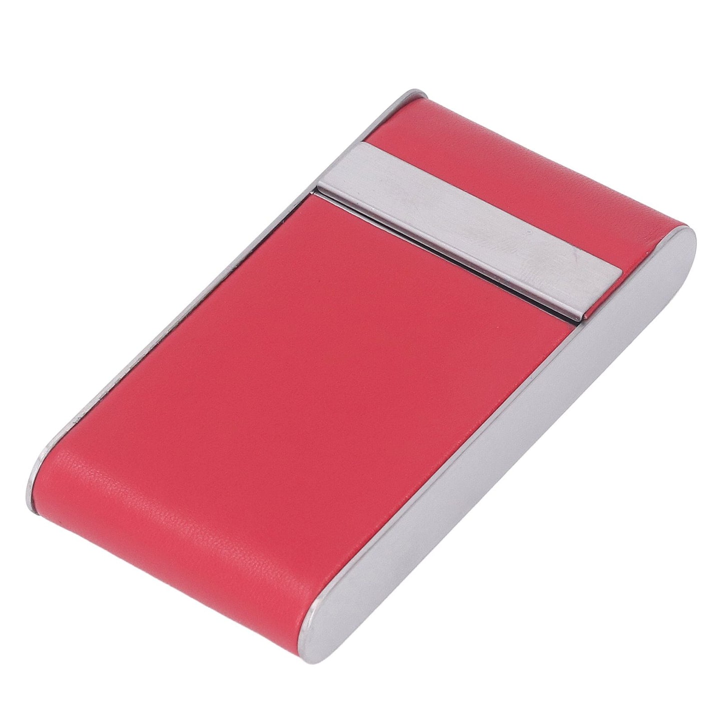 Stainless Steel Cigarette Case Holds 20 Count Slim Cigarettes Magnetic Flip Cover Cigarette Holder Case for Men Women Red