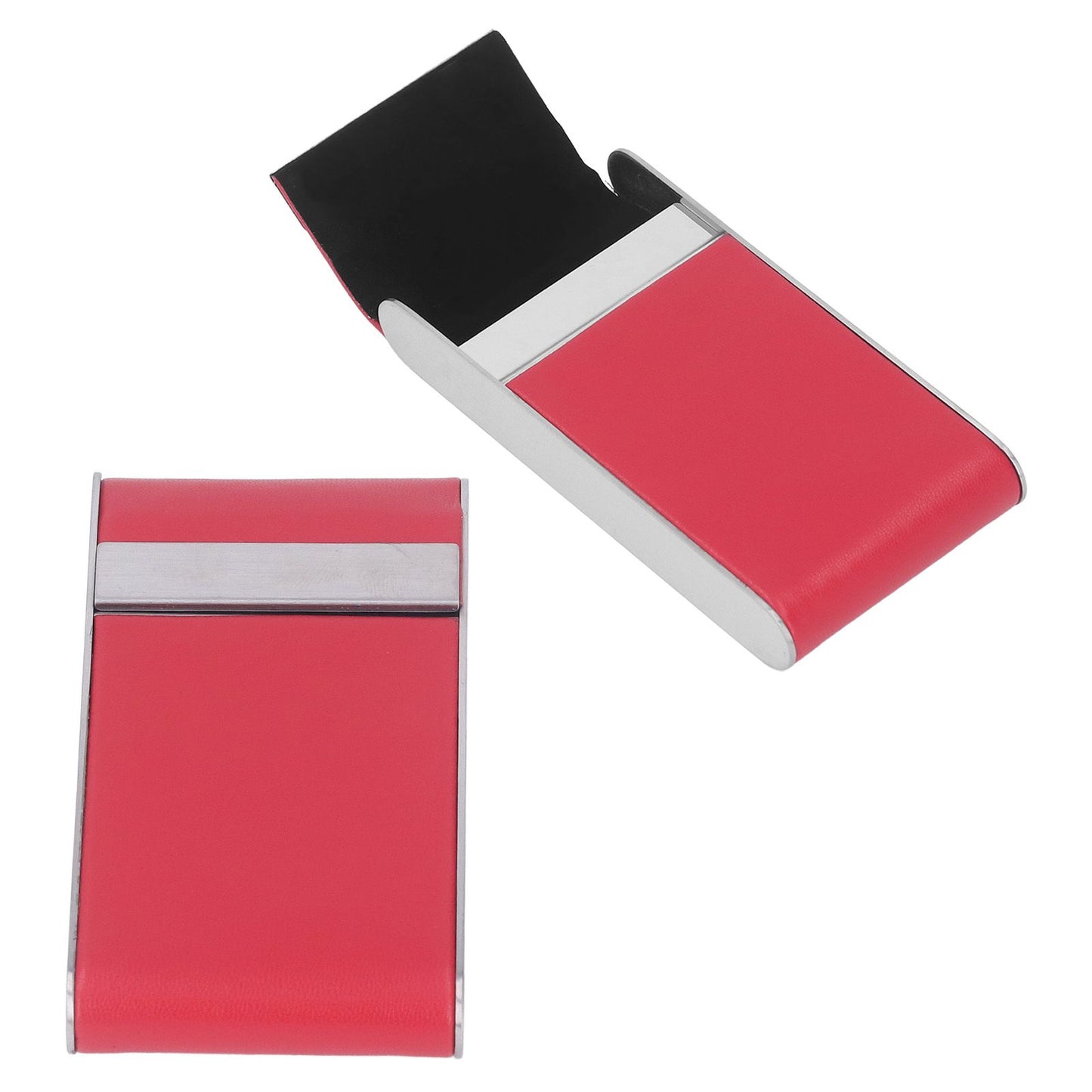 Stainless Steel Cigarette Case Holds 20 Count Slim Cigarettes Magnetic Flip Cover Cigarette Holder Case for Men Women Red
