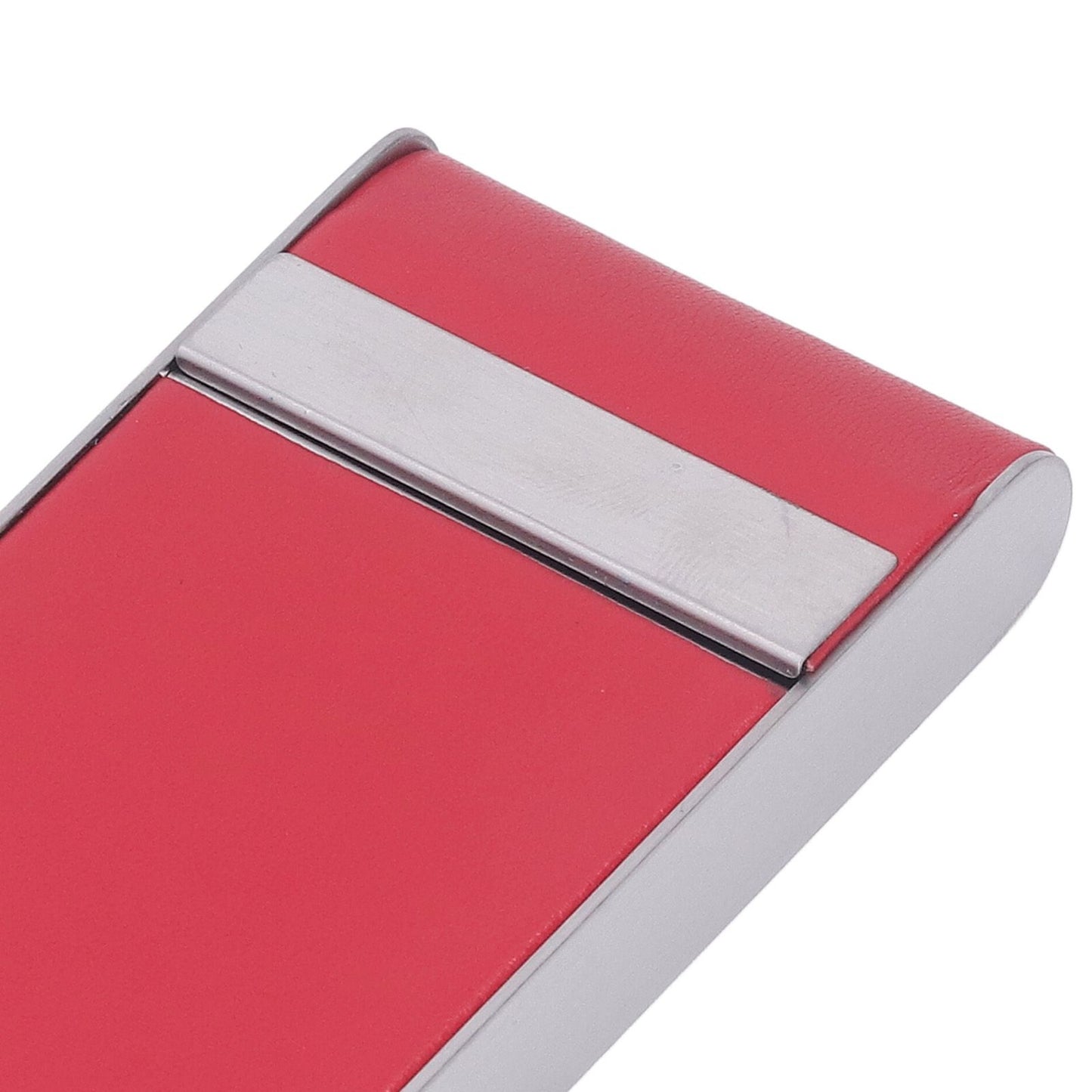 Stainless Steel Cigarette Case Holds 20 Count Slim Cigarettes Magnetic Flip Cover Cigarette Holder Case for Men Women Red