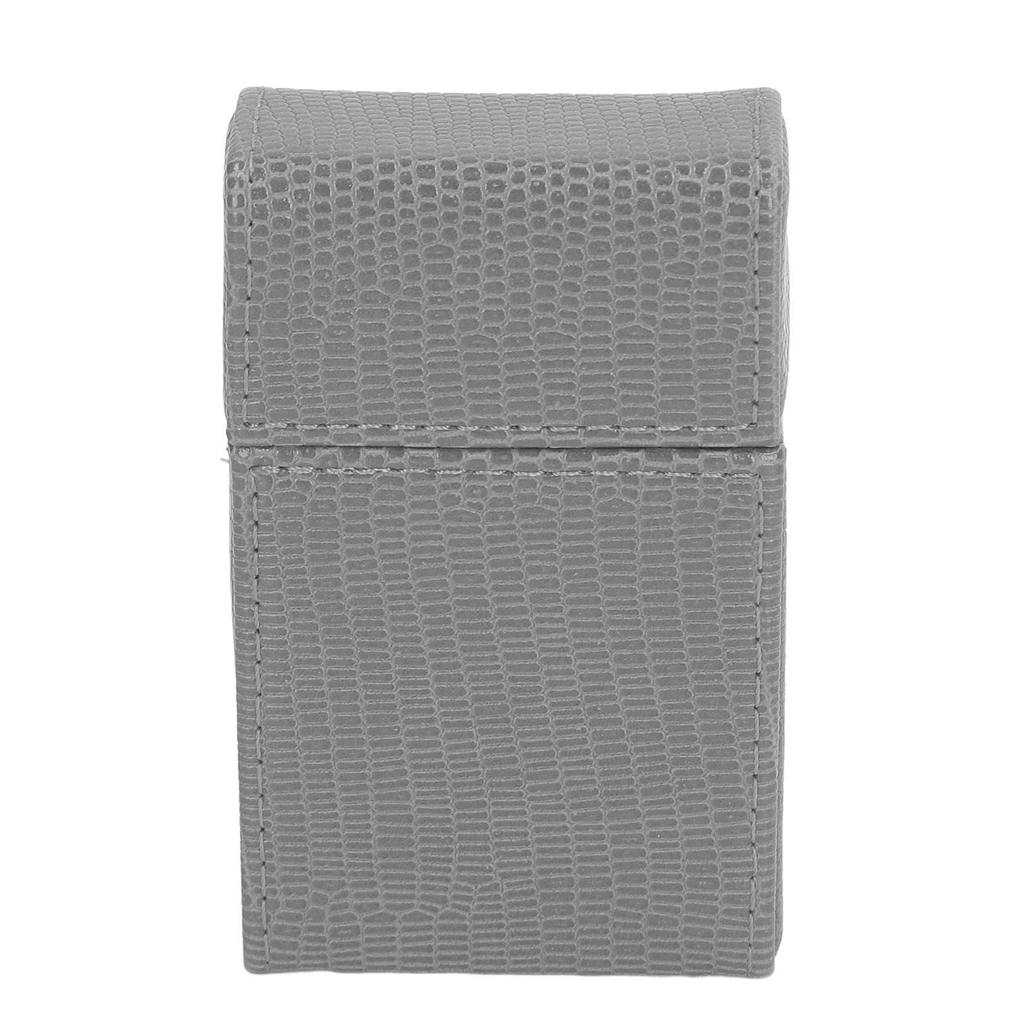 Cigarettes Box Holder Lizard Designed PU Leather Cigarettes Box Storage Case for Women Men Grey