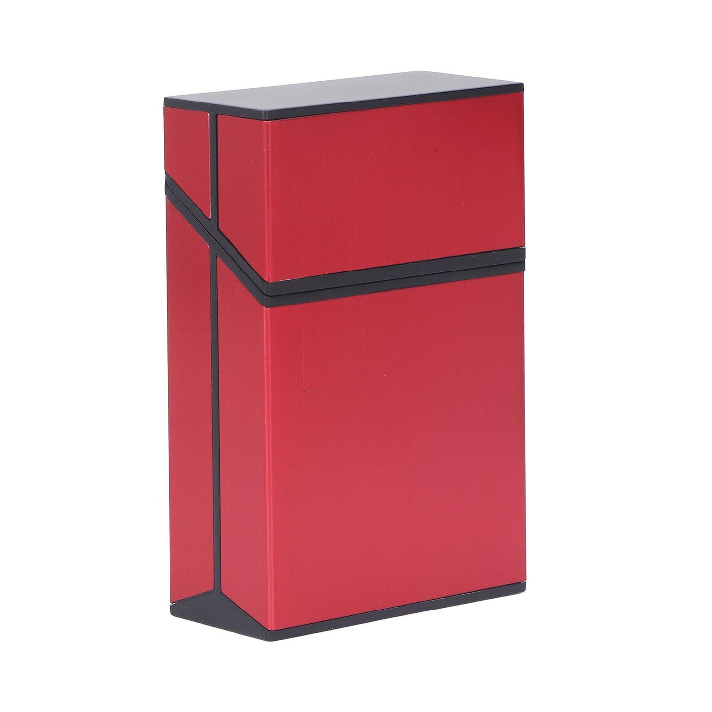 Magnetic Cigarette Case 20 Capacity Universal Flip Cover Aluminum Alloy Cigarette Box for Women Men Red