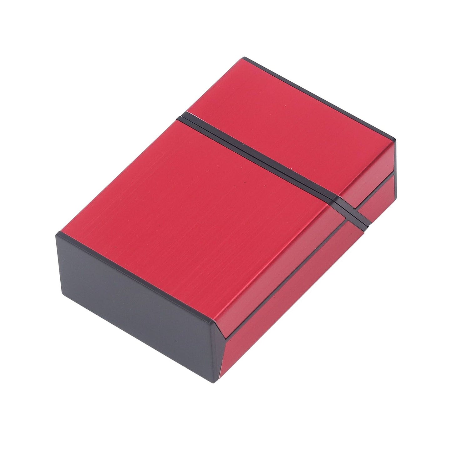 Magnetic Cigarette Case 20 Capacity Universal Flip Cover Aluminum Alloy Cigarette Box for Women Men Red