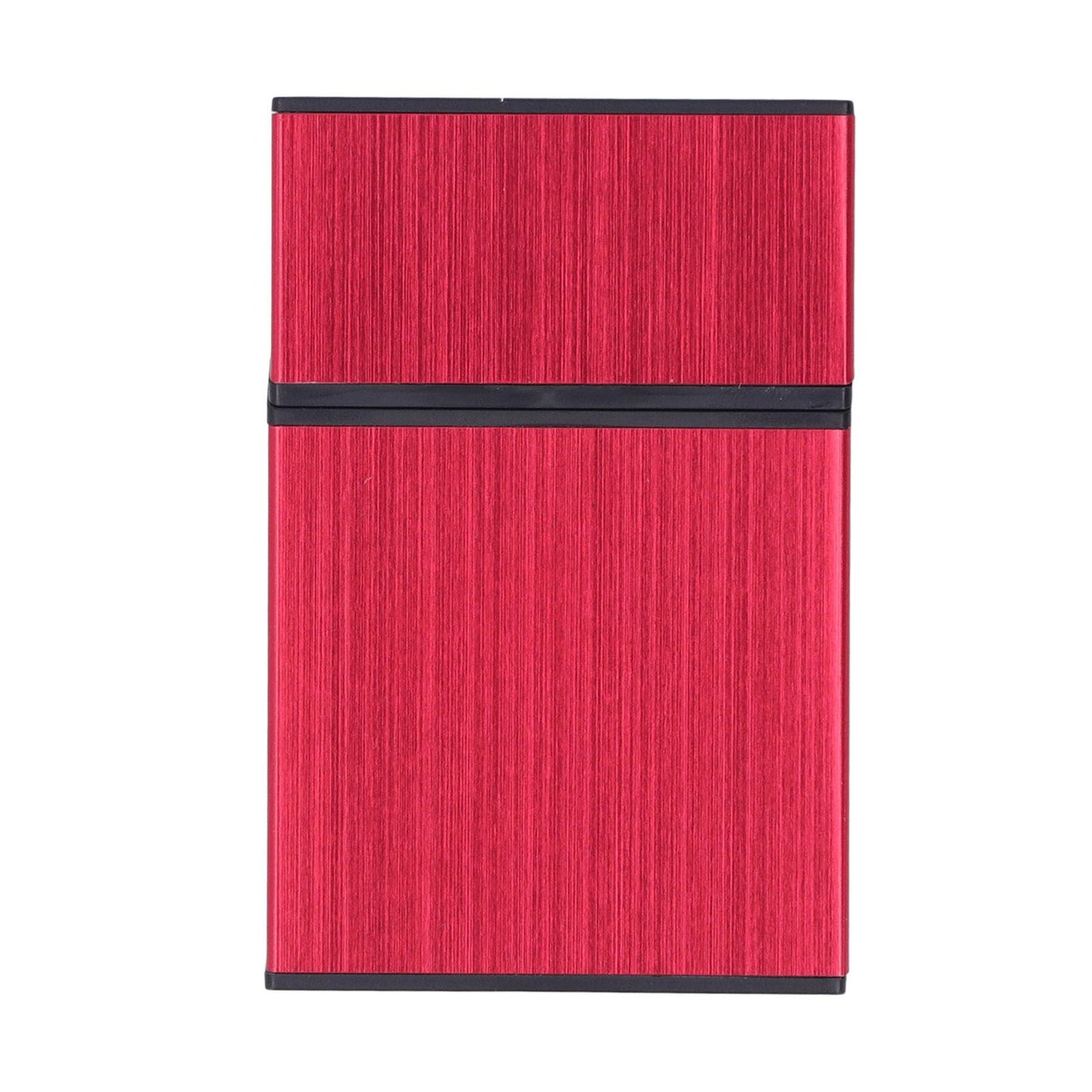 Magnetic Cigarette Case 20 Capacity Universal Flip Cover Aluminum Alloy Cigarette Box for Women Men Red