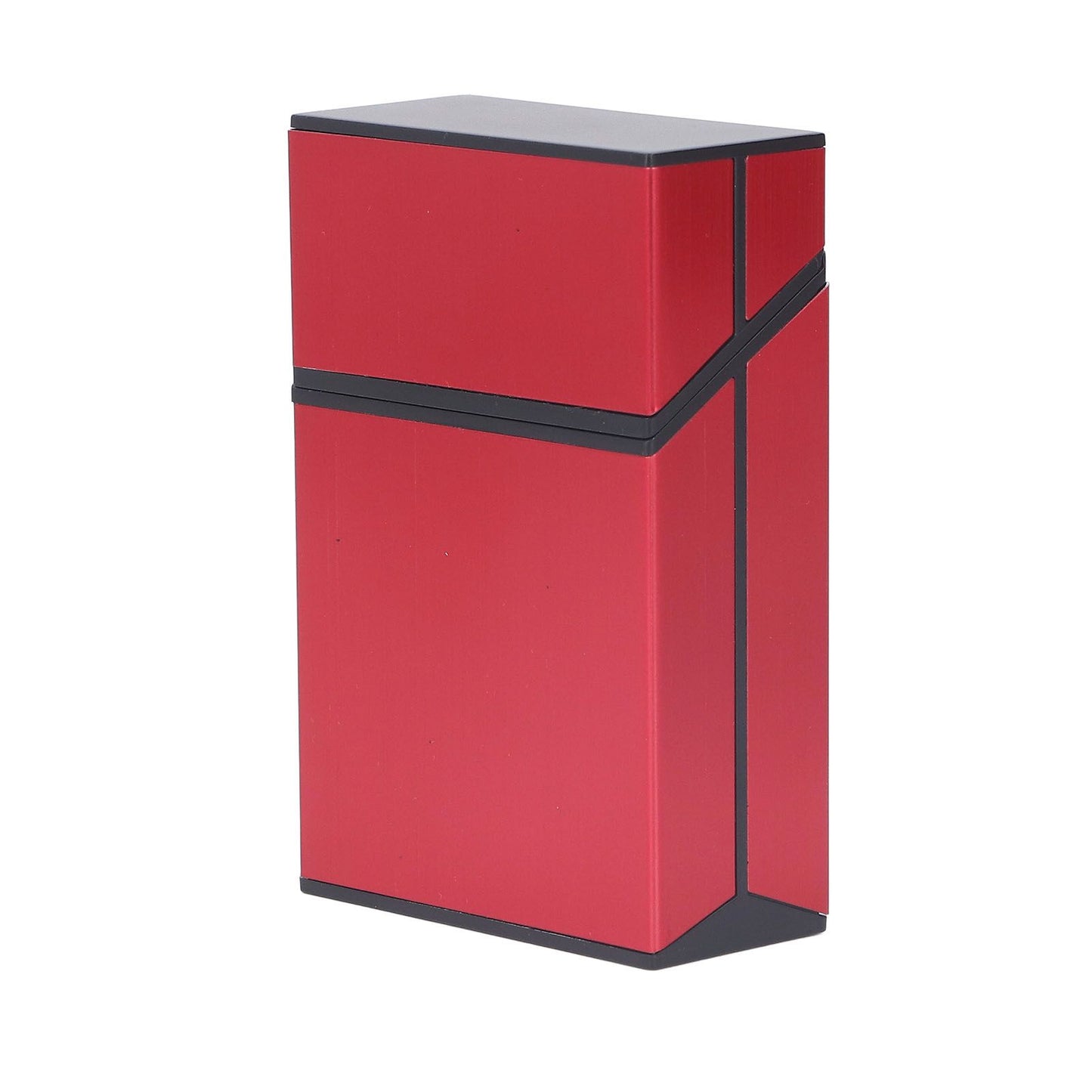 Magnetic Cigarette Case 20 Capacity Universal Flip Cover Aluminum Alloy Cigarette Box for Women Men Red
