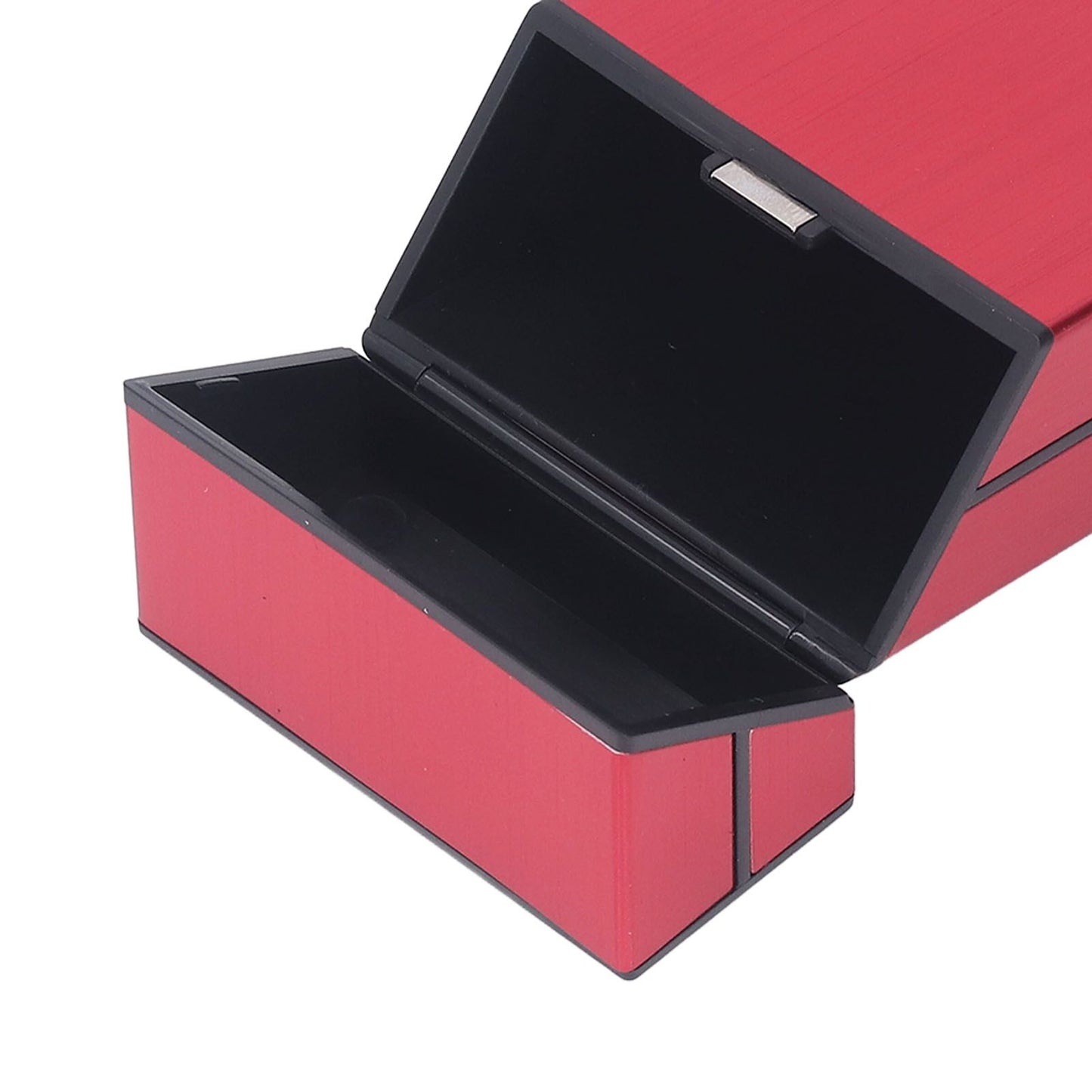 Magnetic Cigarette Case 20 Capacity Universal Flip Cover Aluminum Alloy Cigarette Box for Women Men Red