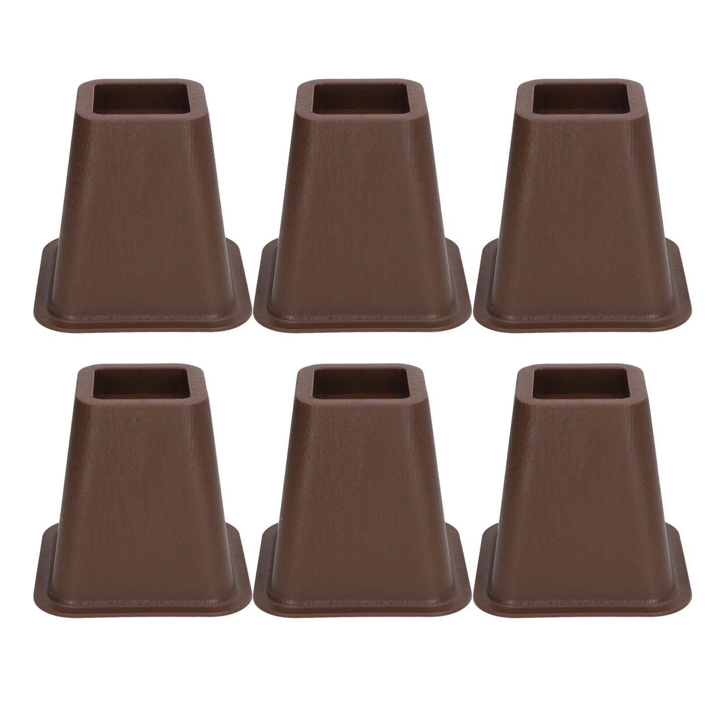 6 Pcs Furniture Risers Plastic Antislip Bed Risers Wood Grain for Storage Desk Sofa Chair Washing Machine
