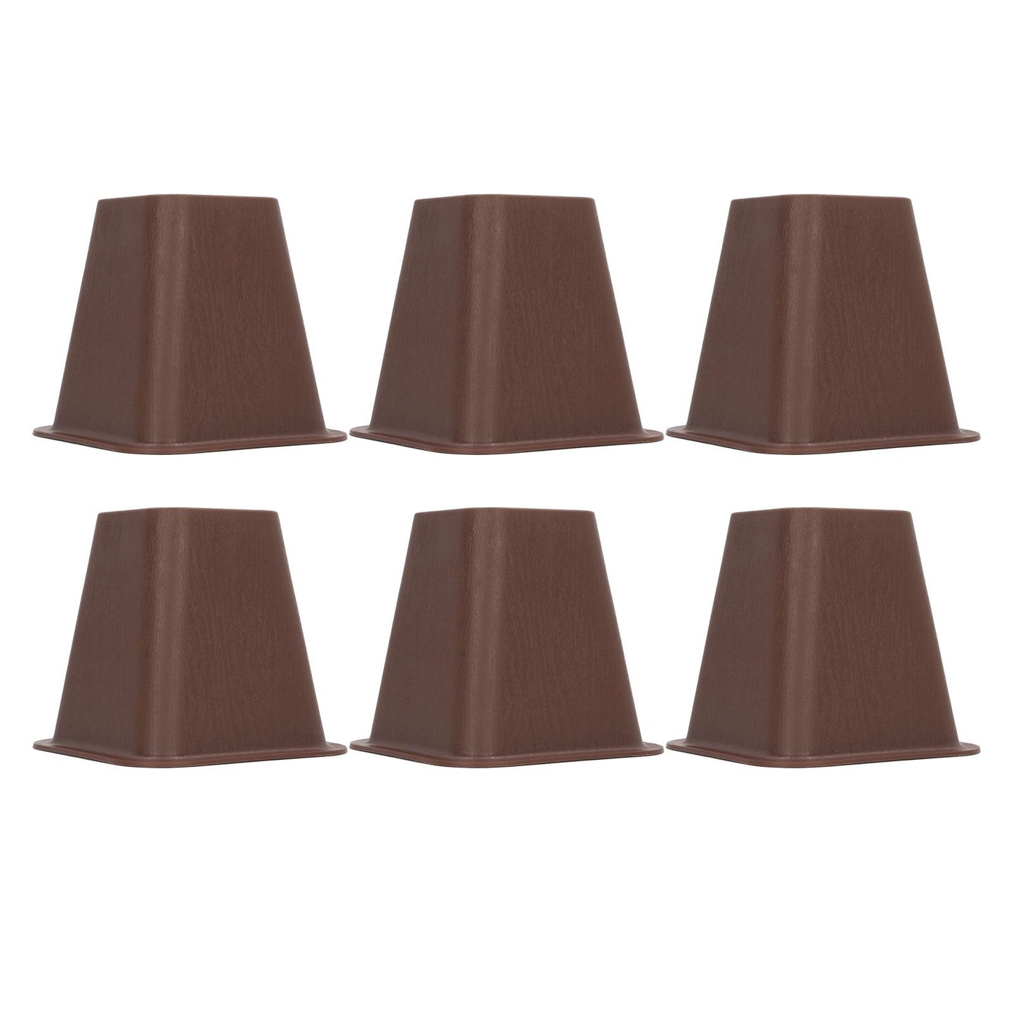 6 Pcs Furniture Risers Plastic Antislip Bed Risers Wood Grain for Storage Desk Sofa Chair Washing Machine