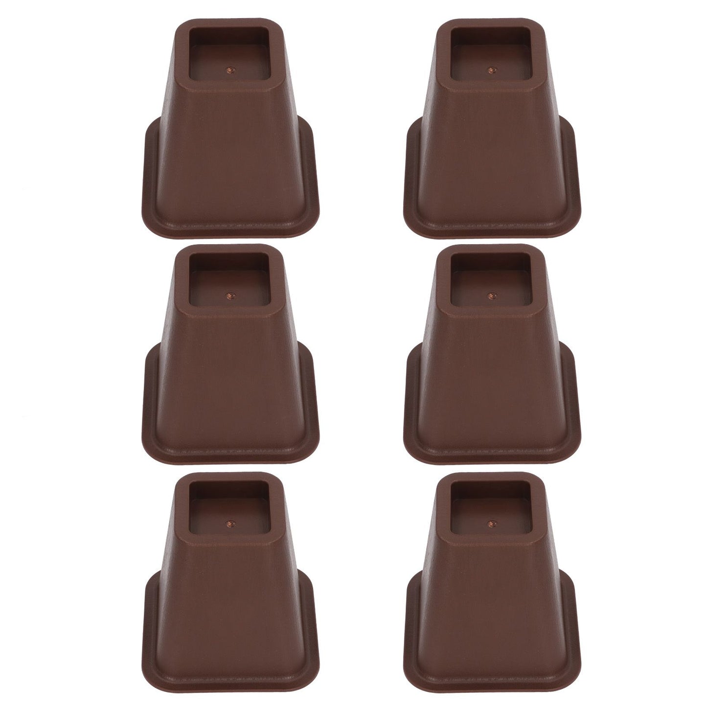 6 Pcs Furniture Risers Plastic Antislip Bed Risers Wood Grain for Storage Desk Sofa Chair Washing Machine