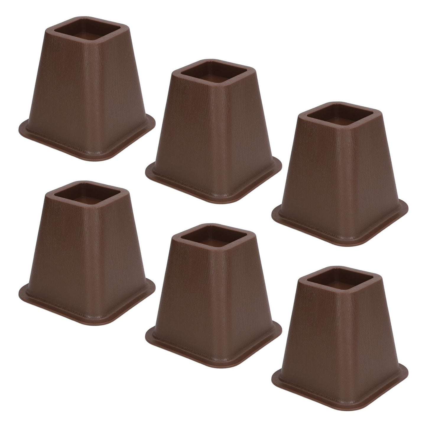 6 Pcs Furniture Risers Plastic Antislip Bed Risers Wood Grain for Storage Desk Sofa Chair Washing Machine