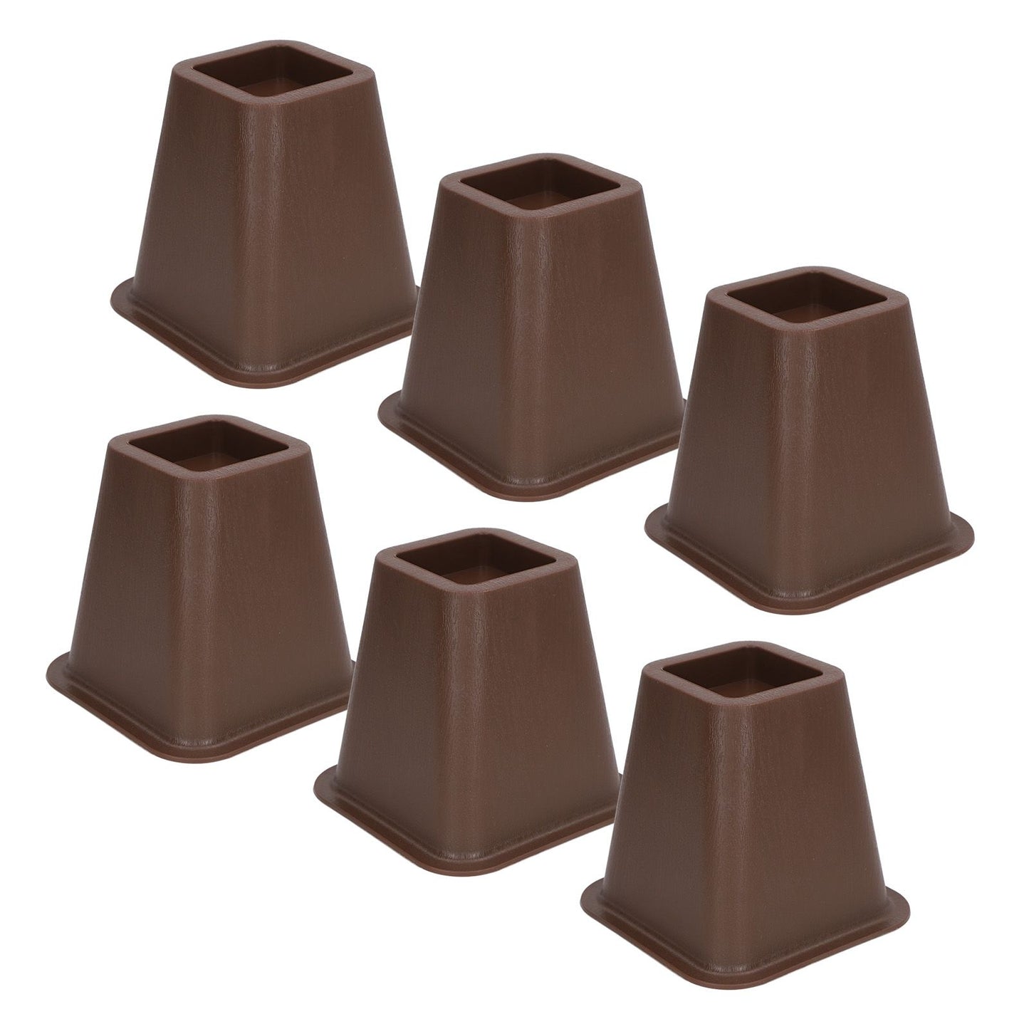 6 Pcs Furniture Risers Plastic Antislip Bed Risers Wood Grain for Storage Desk Sofa Chair Washing Machine