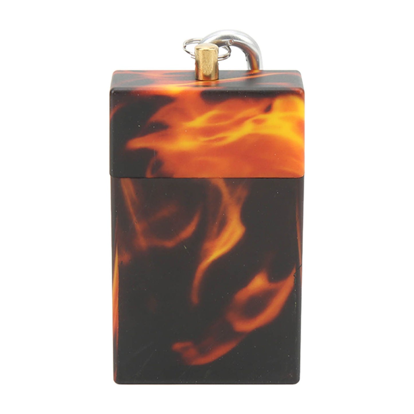 Pocket Ashtray Mini Portable Stainless Steel with Mountaineering Buckle Cigarette Ash Holder for Outdoor Travel Flame
