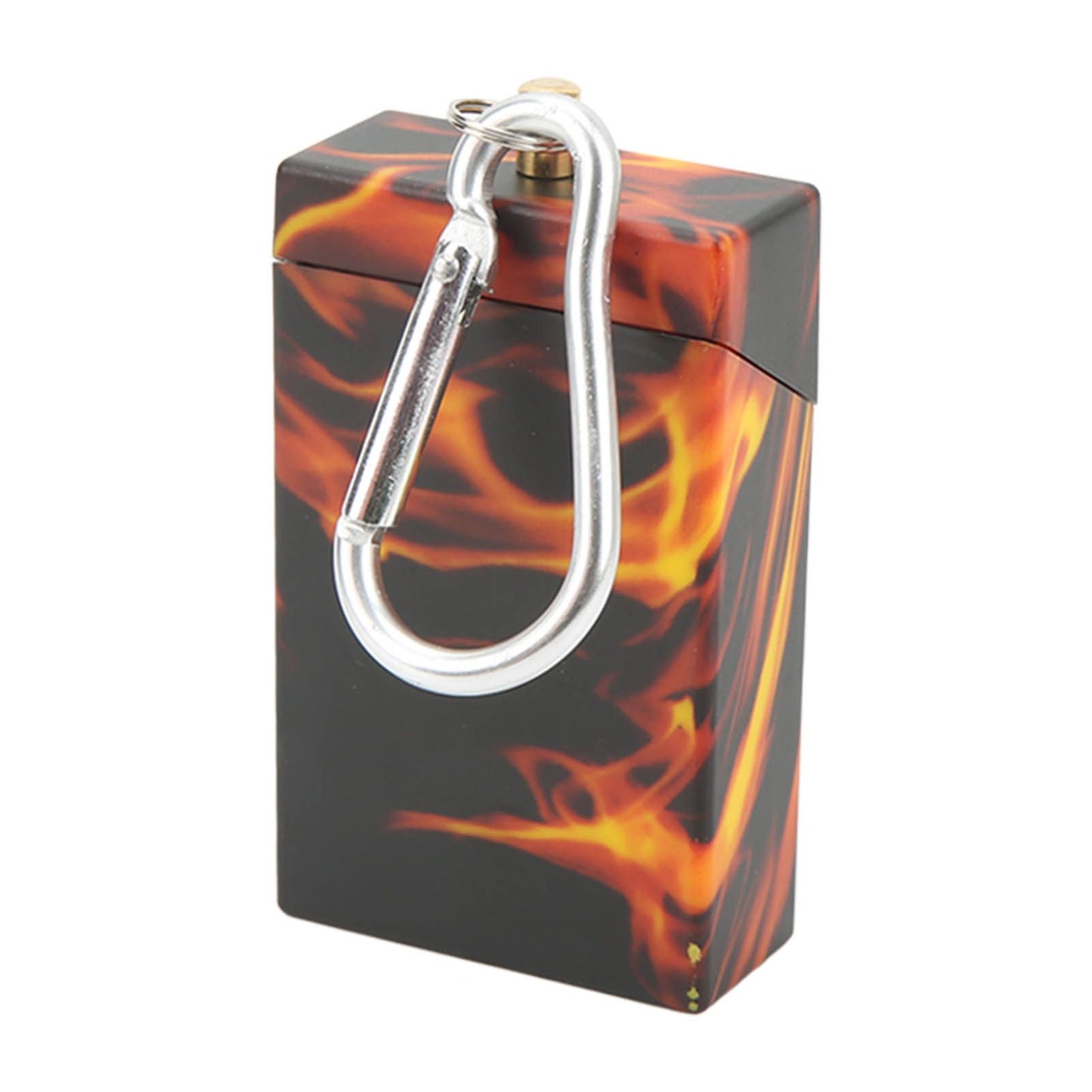 Pocket Ashtray Mini Portable Stainless Steel with Mountaineering Buckle Cigarette Ash Holder for Outdoor Travel Flame