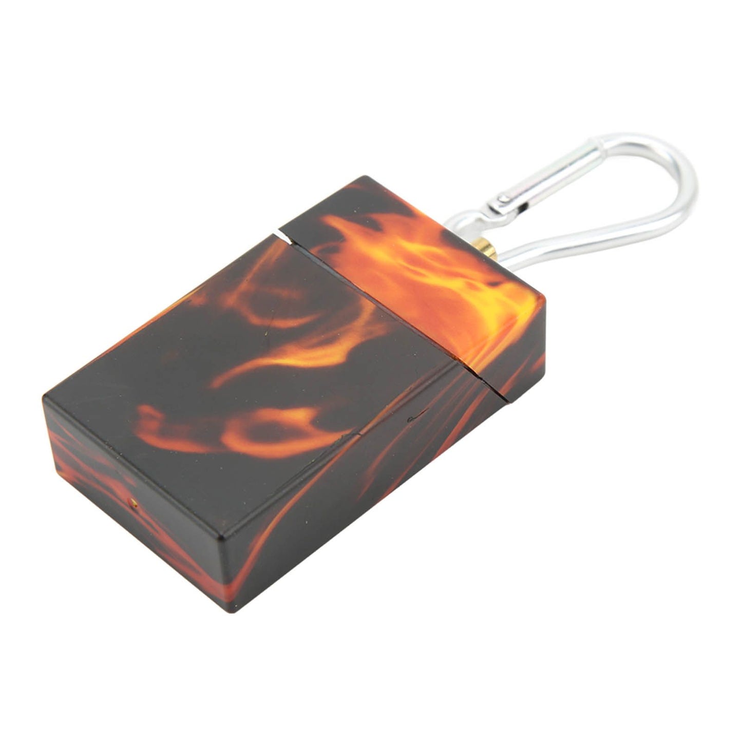 Pocket Ashtray Mini Portable Stainless Steel with Mountaineering Buckle Cigarette Ash Holder for Outdoor Travel Flame