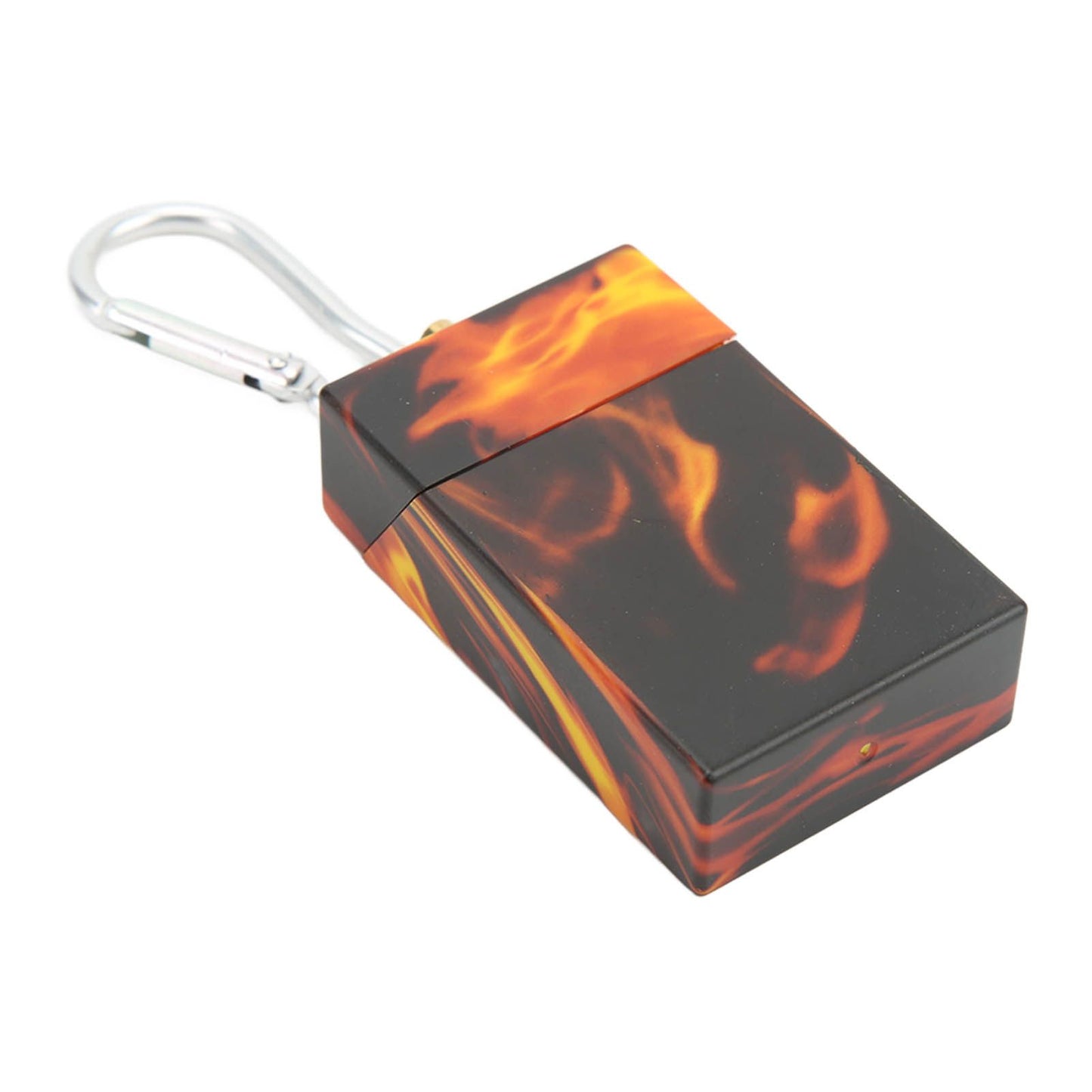 Pocket Ashtray Mini Portable Stainless Steel with Mountaineering Buckle Cigarette Ash Holder for Outdoor Travel Flame