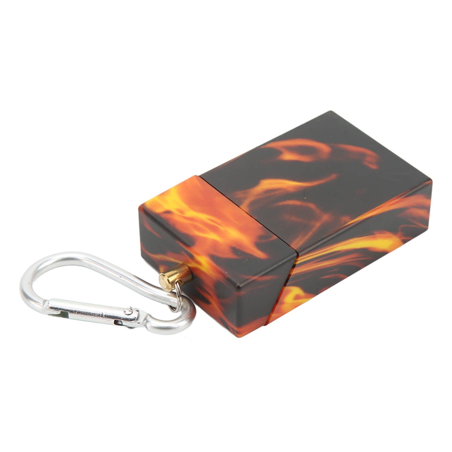 Pocket Ashtray Mini Portable Stainless Steel with Mountaineering Buckle Cigarette Ash Holder for Outdoor Travel Flame