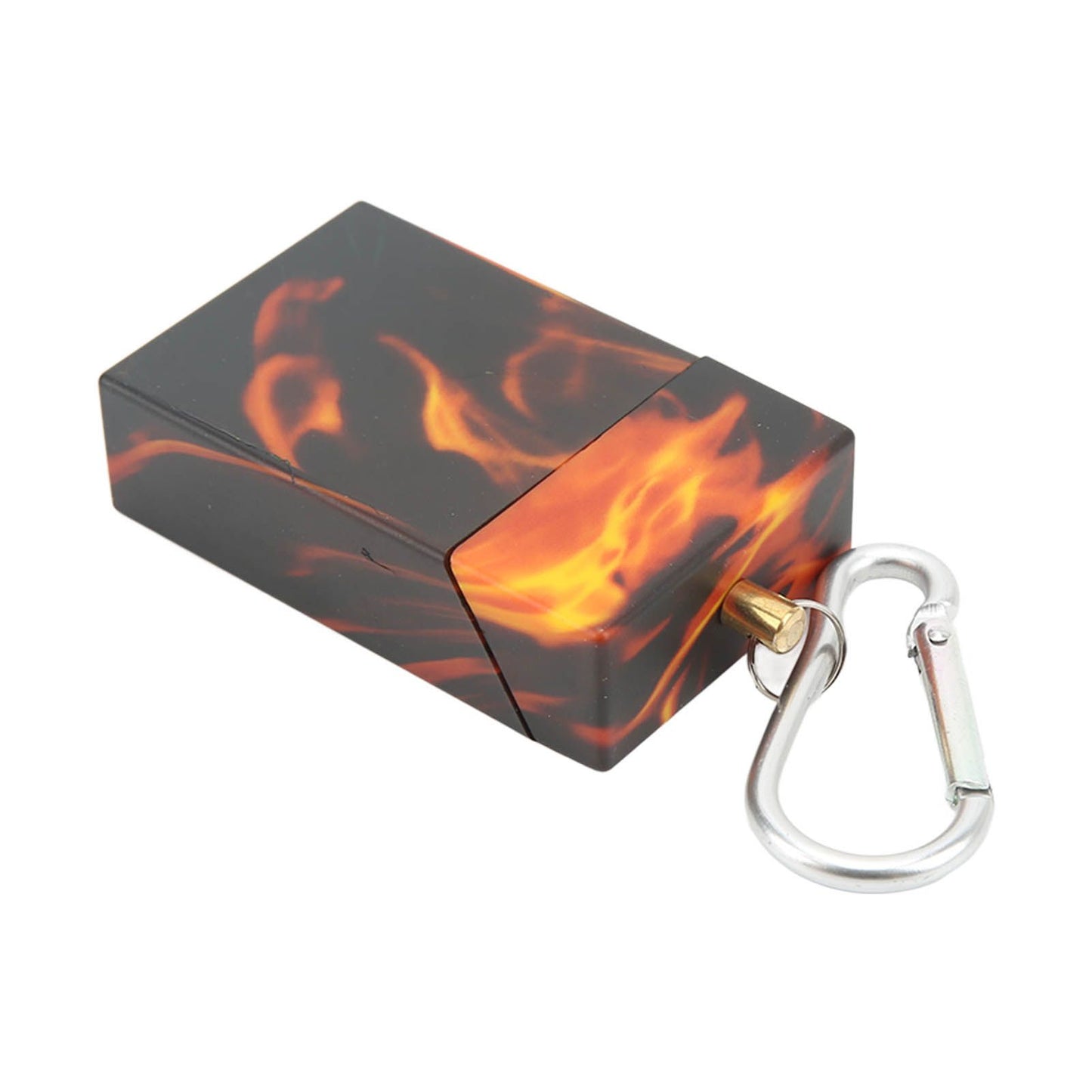 Pocket Ashtray Mini Portable Stainless Steel with Mountaineering Buckle Cigarette Ash Holder for Outdoor Travel Flame