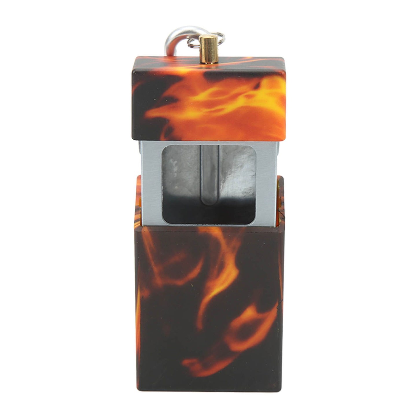 Pocket Ashtray Mini Portable Stainless Steel with Mountaineering Buckle Cigarette Ash Holder for Outdoor Travel Flame