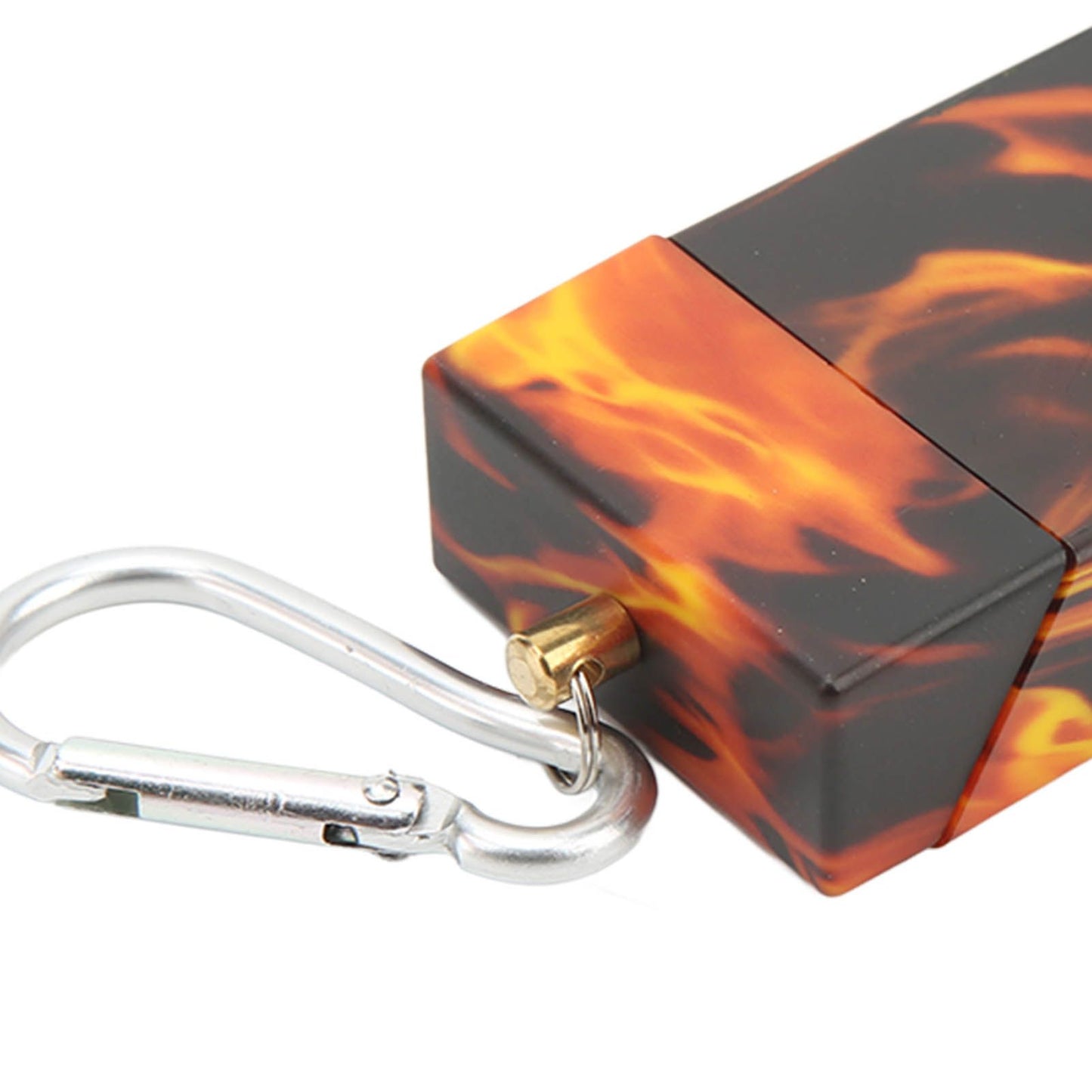 Pocket Ashtray Mini Portable Stainless Steel with Mountaineering Buckle Cigarette Ash Holder for Outdoor Travel Flame