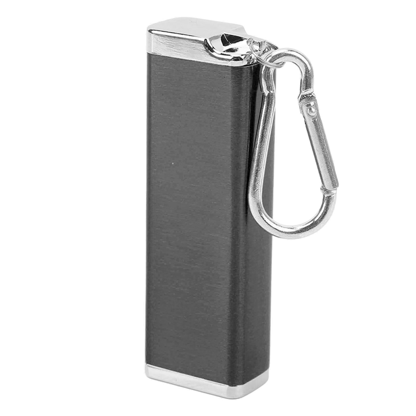 Aluminum Alloy Cigarette Case Box Hold 6pcs with Carabiner Keychain for Men Women Smoking Accessories Black