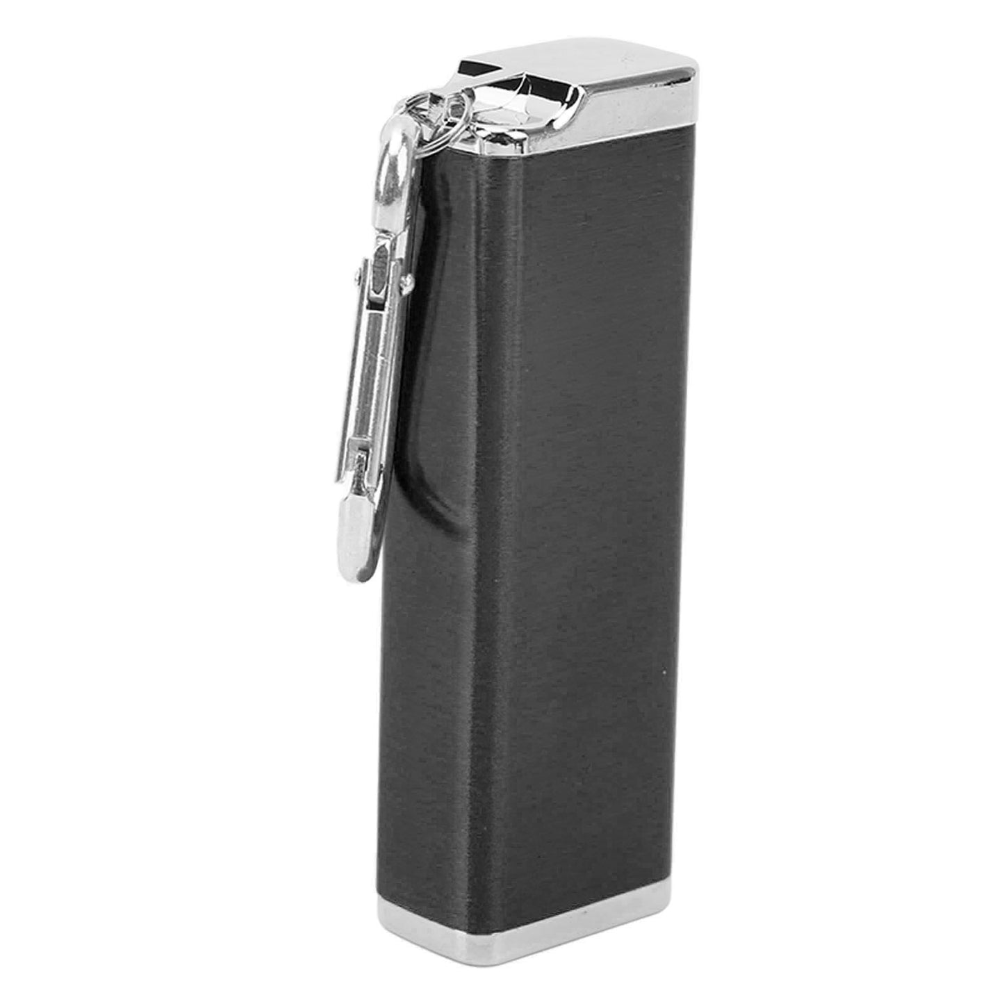 Aluminum Alloy Cigarette Case Box Hold 6pcs with Carabiner Keychain for Men Women Smoking Accessories Black