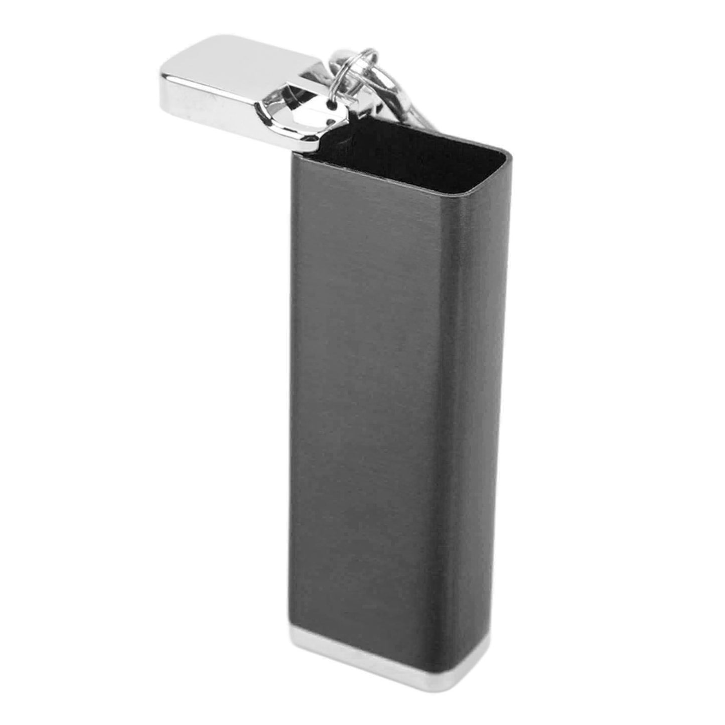 Aluminum Alloy Cigarette Case Box Hold 6pcs with Carabiner Keychain for Men Women Smoking Accessories Black