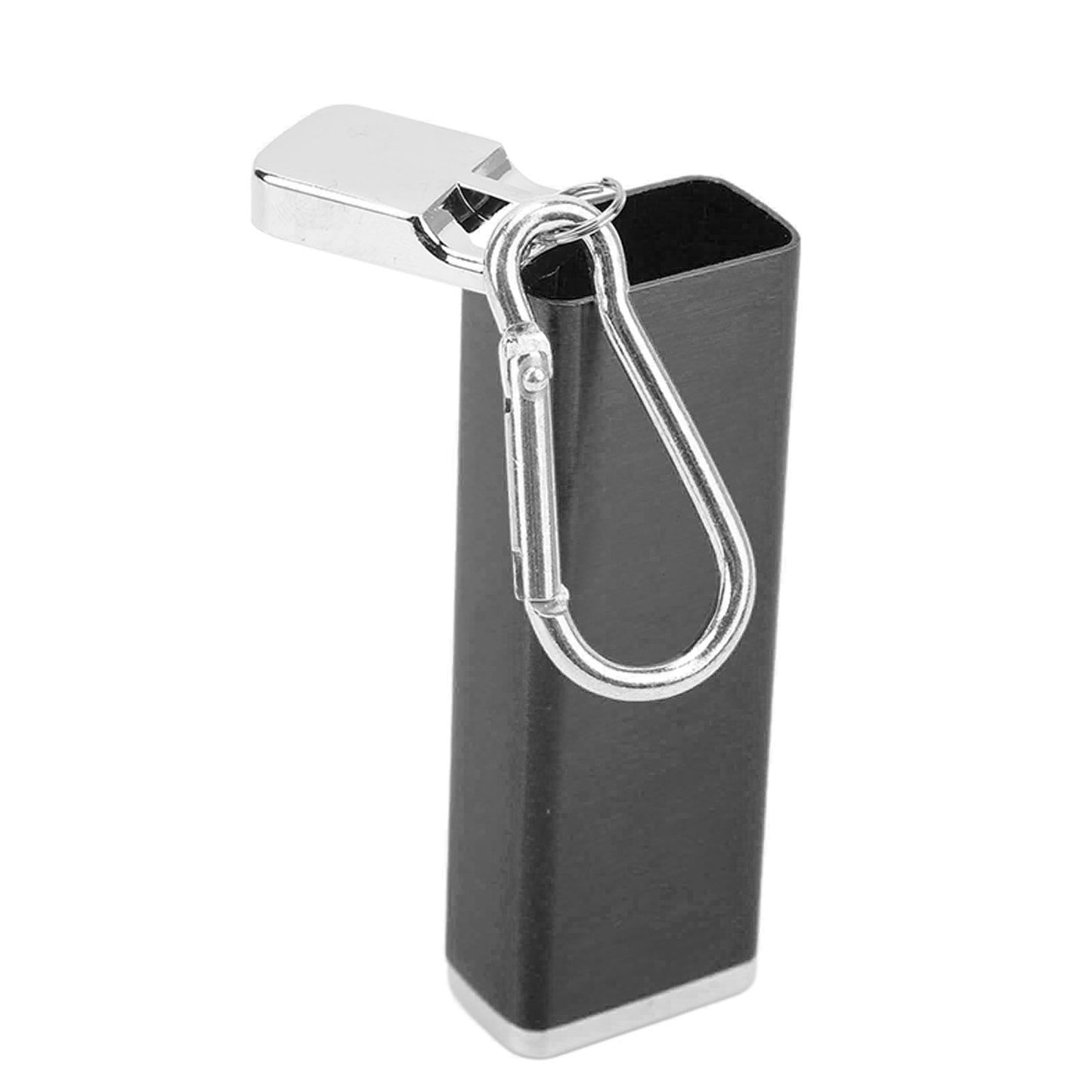 Aluminum Alloy Cigarette Case Box Hold 6pcs with Carabiner Keychain for Men Women Smoking Accessories Black