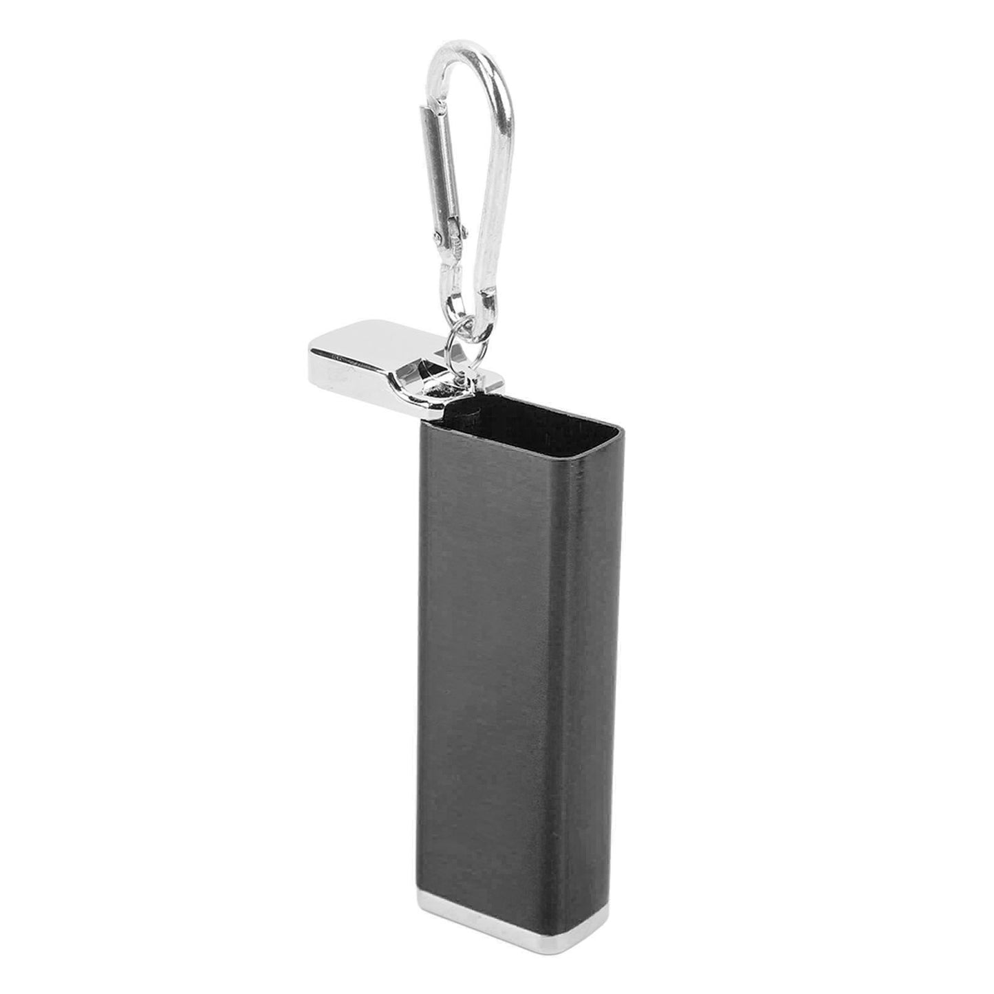 Aluminum Alloy Cigarette Case Box Hold 6pcs with Carabiner Keychain for Men Women Smoking Accessories Black
