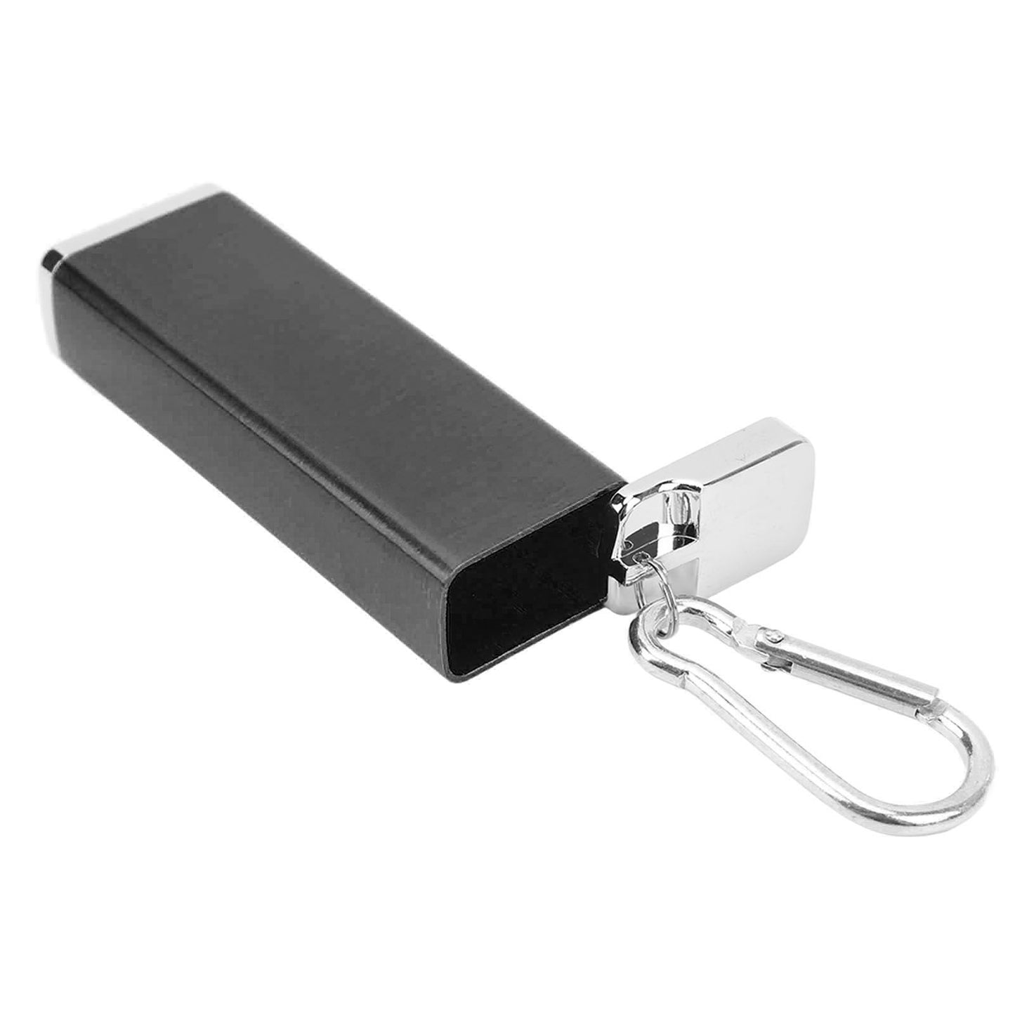 Aluminum Alloy Cigarette Case Box Hold 6pcs with Carabiner Keychain for Men Women Smoking Accessories Black