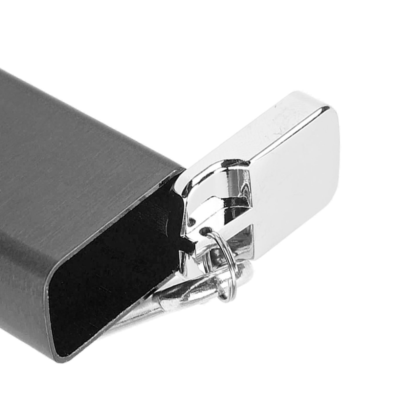 Aluminum Alloy Cigarette Case Box Hold 6pcs with Carabiner Keychain for Men Women Smoking Accessories Black