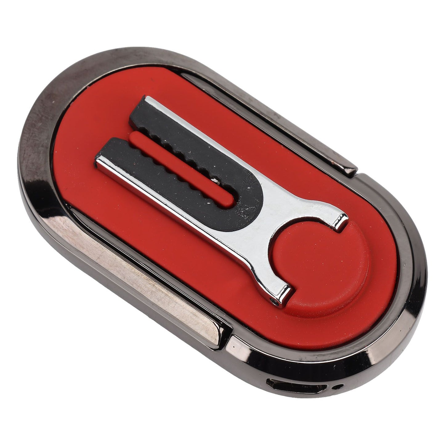 Mobile Phone Holder Stand Cigarette Lighter Rechargeable with Charging Cable Phone Ring Holder Red