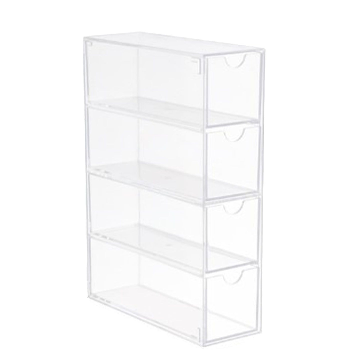 4 Drawers Eyeglass Storage Organizer Box Clear Acrylic Stackable Sunglasses Display Holder Organizer for Makeup Office Items