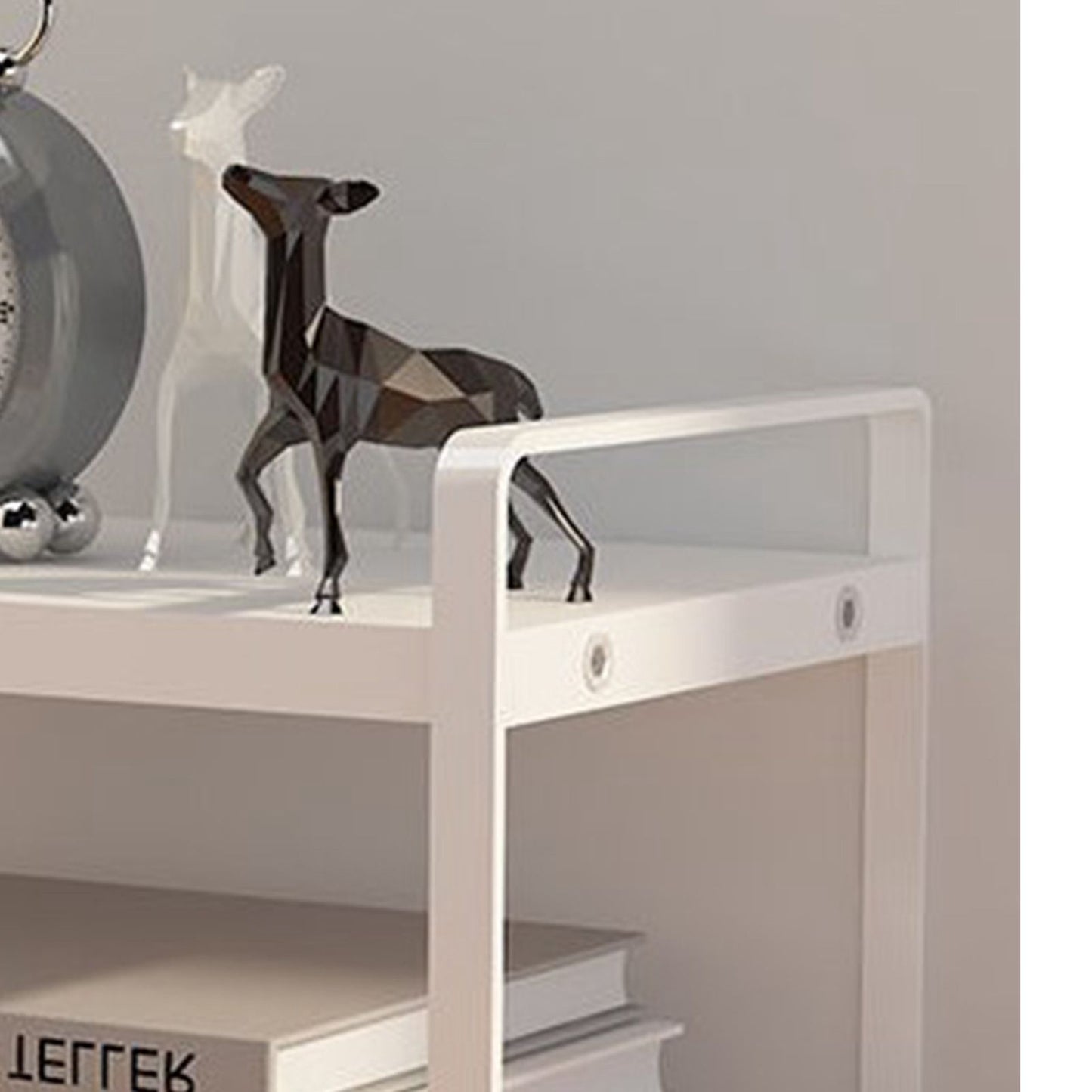 Desktop Bookshelf Organizer Desktop Organizer Office Storage Rack Warm White Simple Style