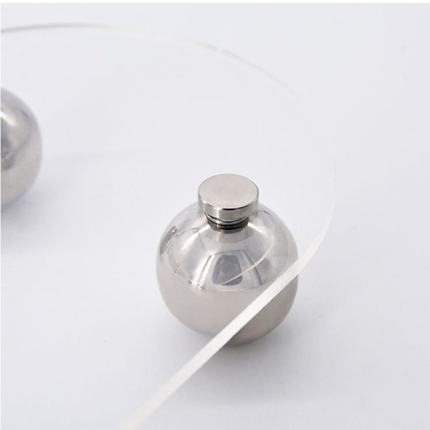 Acrylic Storage Tray Clear Transparent Stainless Steel Round Feet Minimalist Style Decorative Practical Desktop Shelf for Cafes Oval