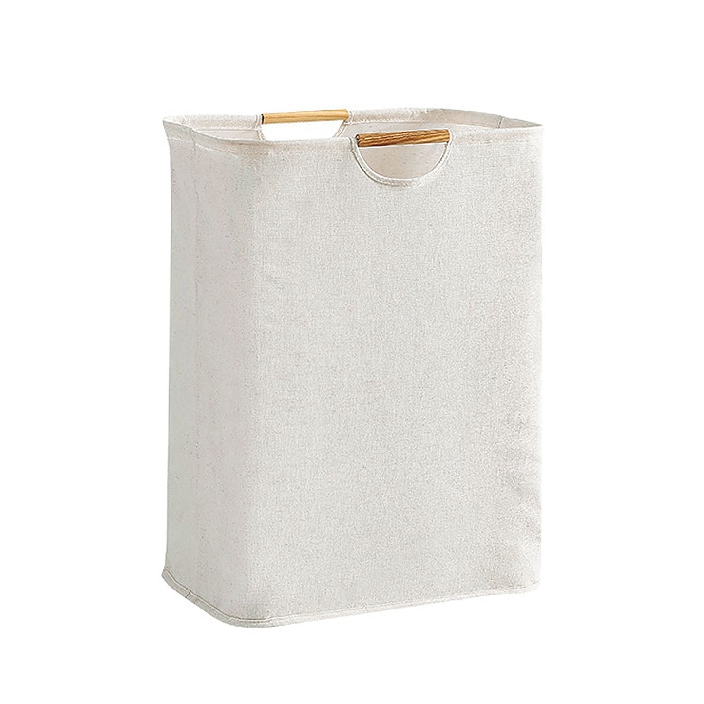 Large Laundry Basket Waterproof Collapsible Laundry Hamper with Wooden Handle for Household Bathroom L 56cm