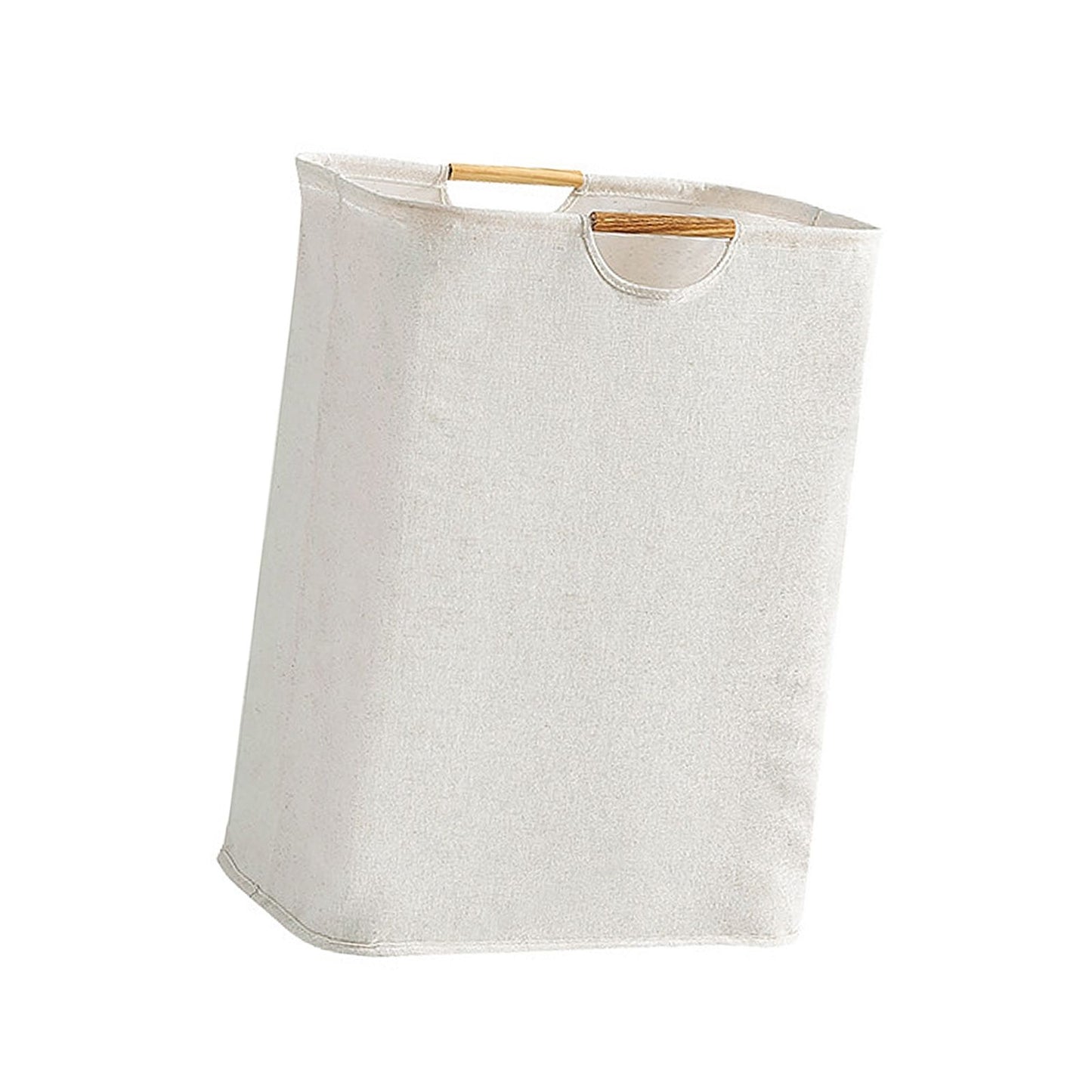 Large Laundry Basket Waterproof Collapsible Laundry Hamper with Wooden Handle for Household Bathroom L 56cm