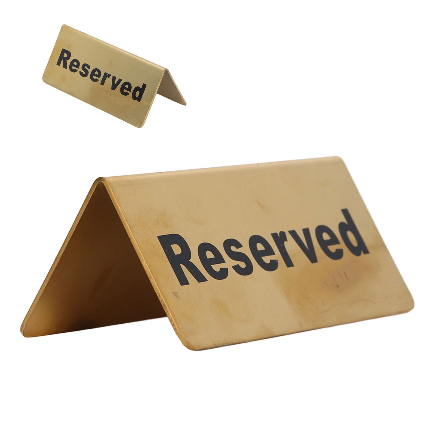Metal Table Top Sign Strong Stainless Steel Double Sided Space Saving Gold Tabletop Sign for Party Wedding Hotel Reserved