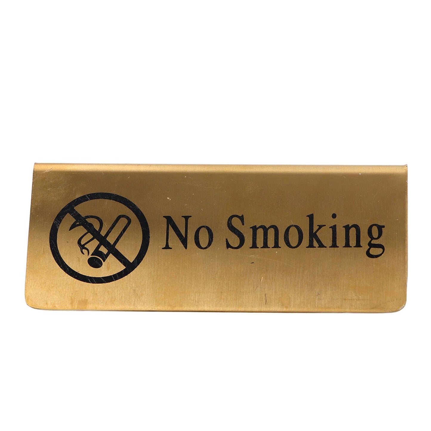 Metal Table Top Sign Strong Stainless Steel Double Sided Space Saving Gold Tabletop Sign for Party Wedding Hotel No Smoking
