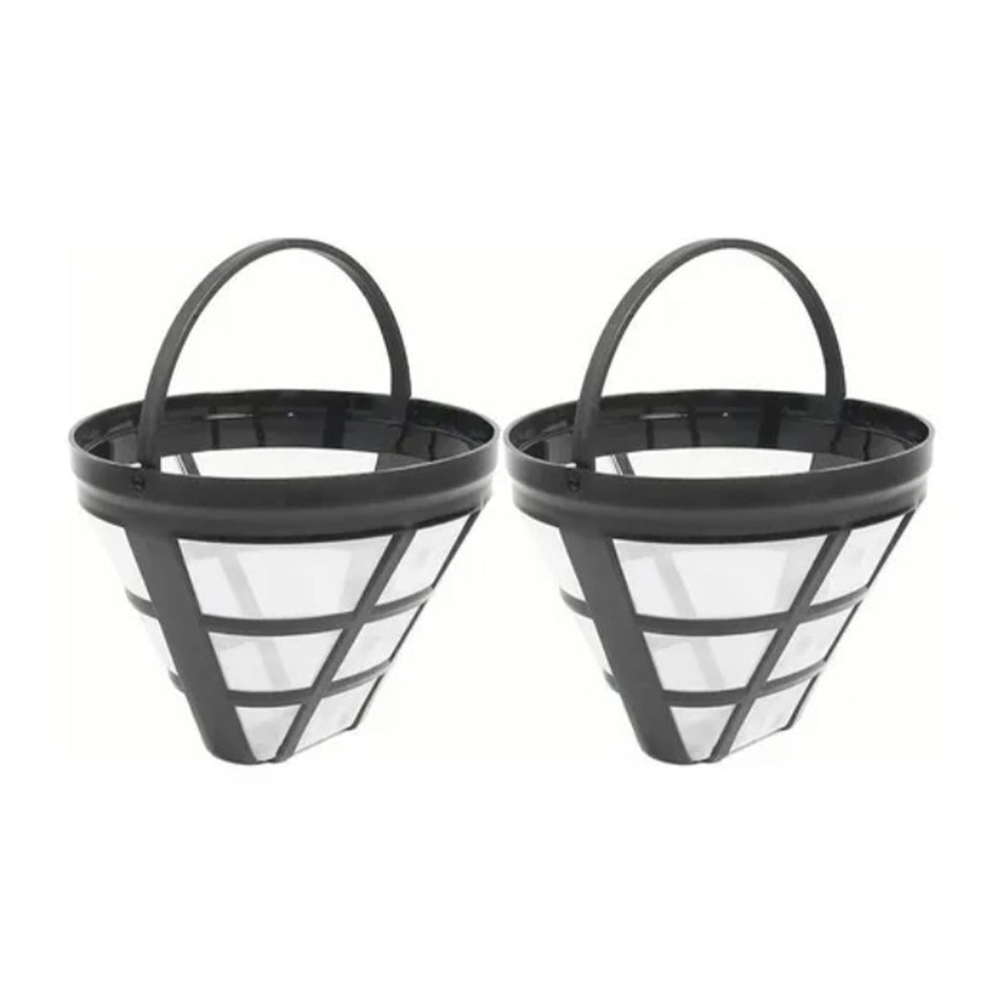 2PCS Reusable Coffee Filter Stainless Steel Nylon Effective Filtering Permanent Cone Coffee Maker Filter for Home