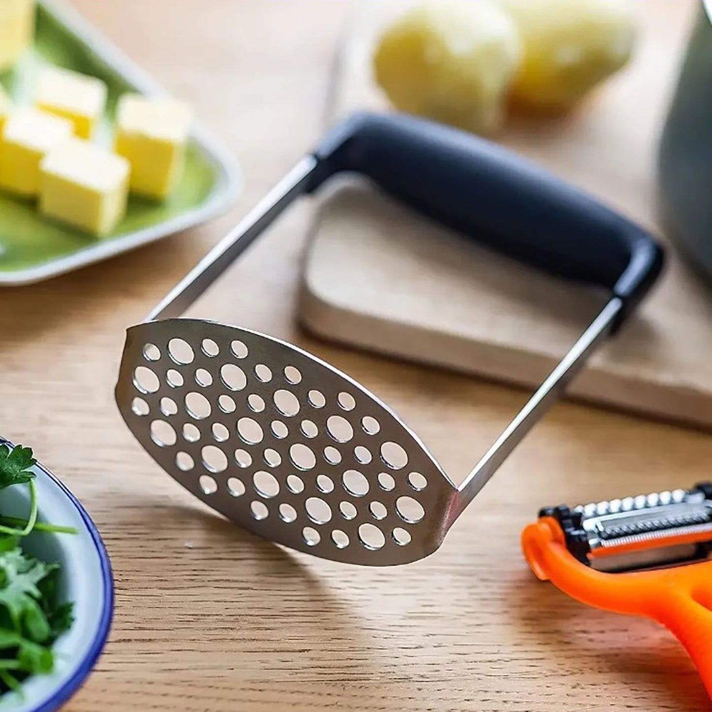 Stainless Steel Potato Masher Home Manual Potato Press Kitchen Sweet Potato Mud Mash Tool