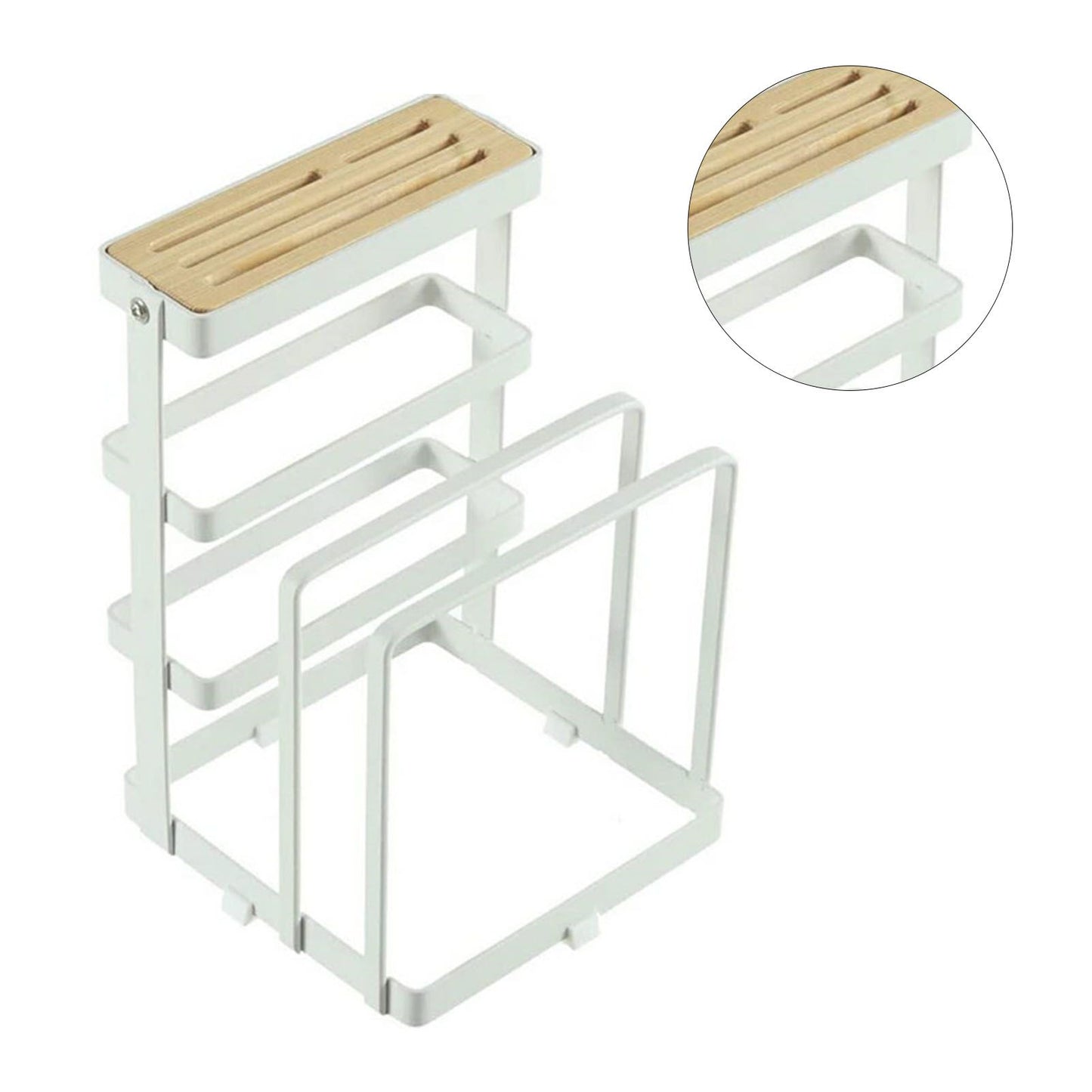 Knife Cutting Board Holder Multifunctional Pot Lid Knife Block Cutting Board Organizer for Kitchen Supplies