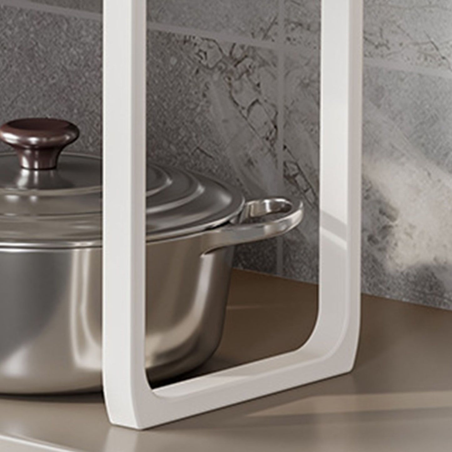 Tabletop Kitchen Storage Rack White Plastic Double Layers Telescopic Kitchen Shelf Organizer for Home Stove Basin 8512 1