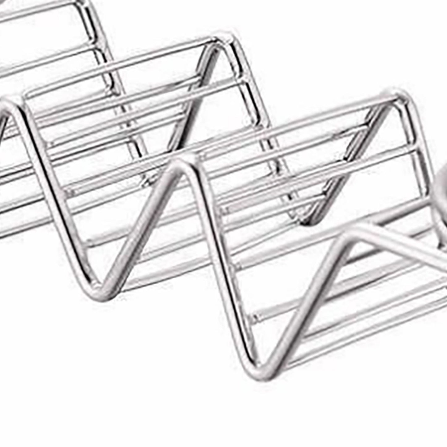 Taco Stand Stainless Steel 3 Grid V Shaped Glossy Taco Holder Rack for Kitchen Home with Double Side Sauce Cups