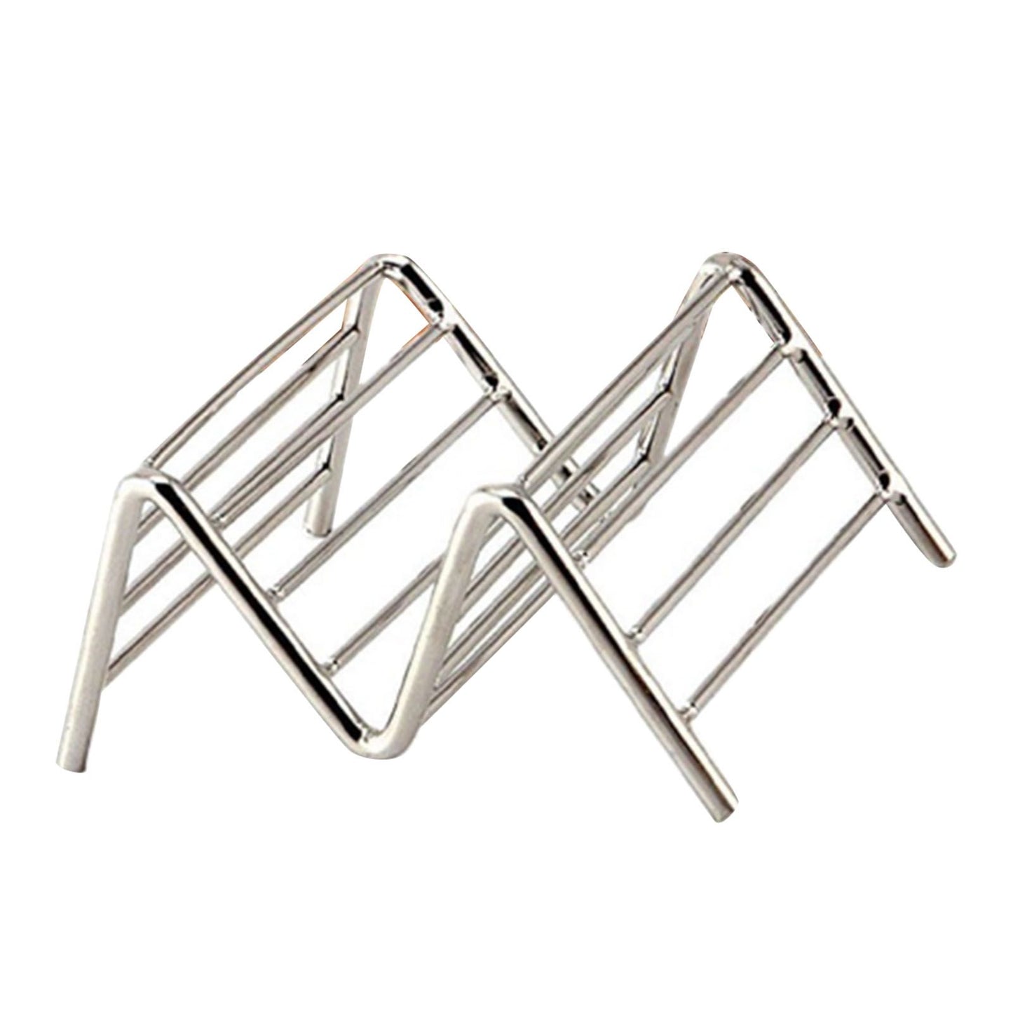Stainless Steel V Shaped Taco Holder Corn Roll Spring Roll Taco Stand Home Pancake Food Rack 1‑2 Grids 6.3x9.5x4.5cm/2.5x3.7x1.8in