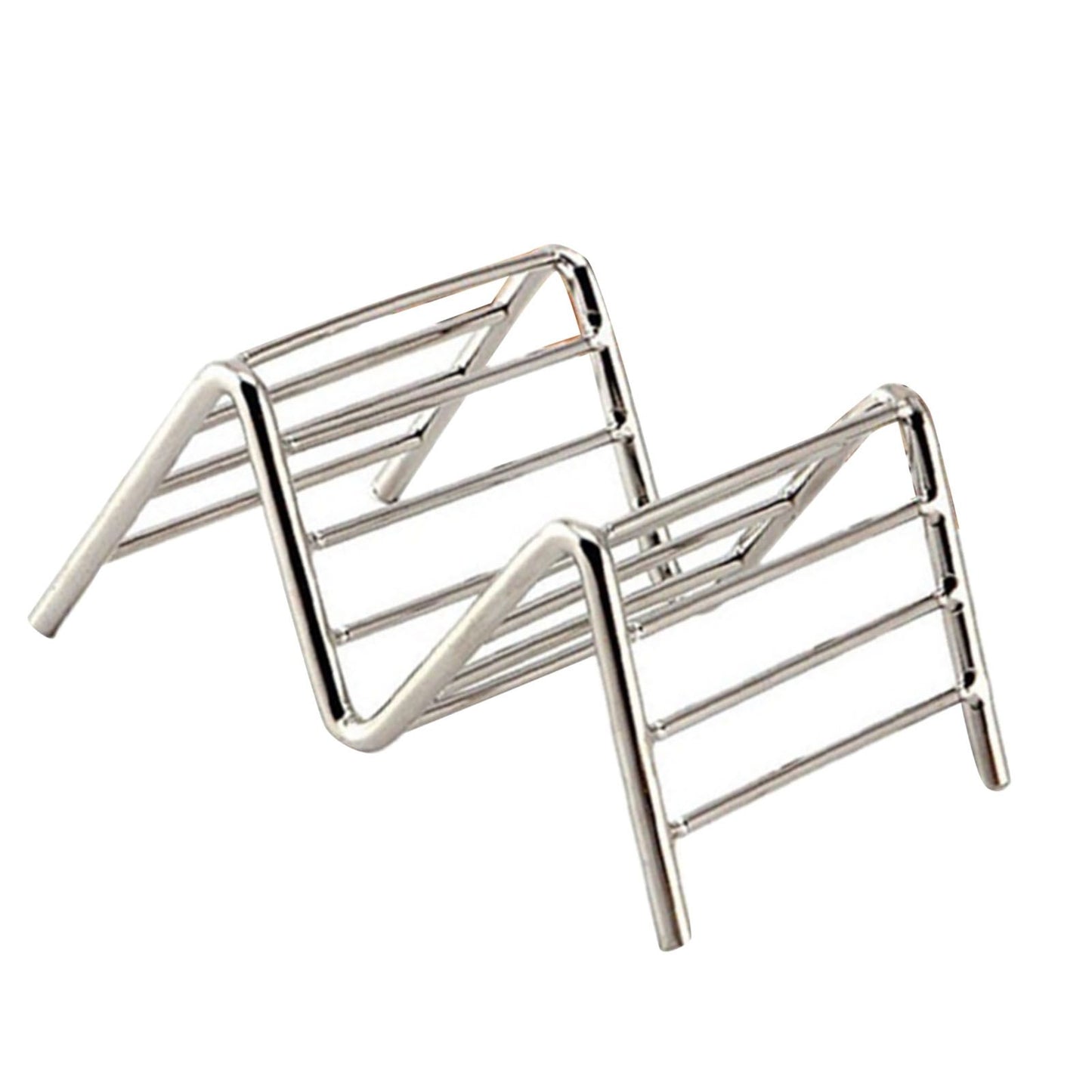 Stainless Steel V Shaped Taco Holder Corn Roll Spring Roll Taco Stand Home Pancake Food Rack 1‑2 Grids 6.3x9.5x4.5cm/2.5x3.7x1.8in