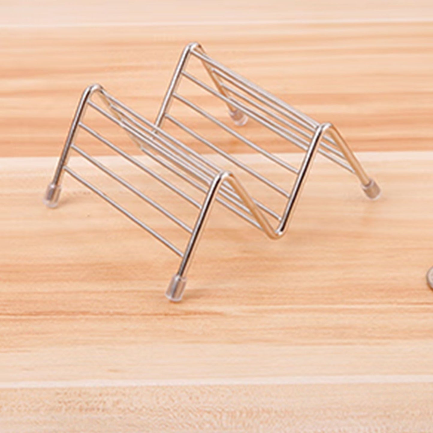 Stainless Steel V Shaped Taco Holder Corn Roll Spring Roll Taco Stand Home Pancake Food Rack 1‑2 Grids 6.3x9.5x4.5cm/2.5x3.7x1.8in