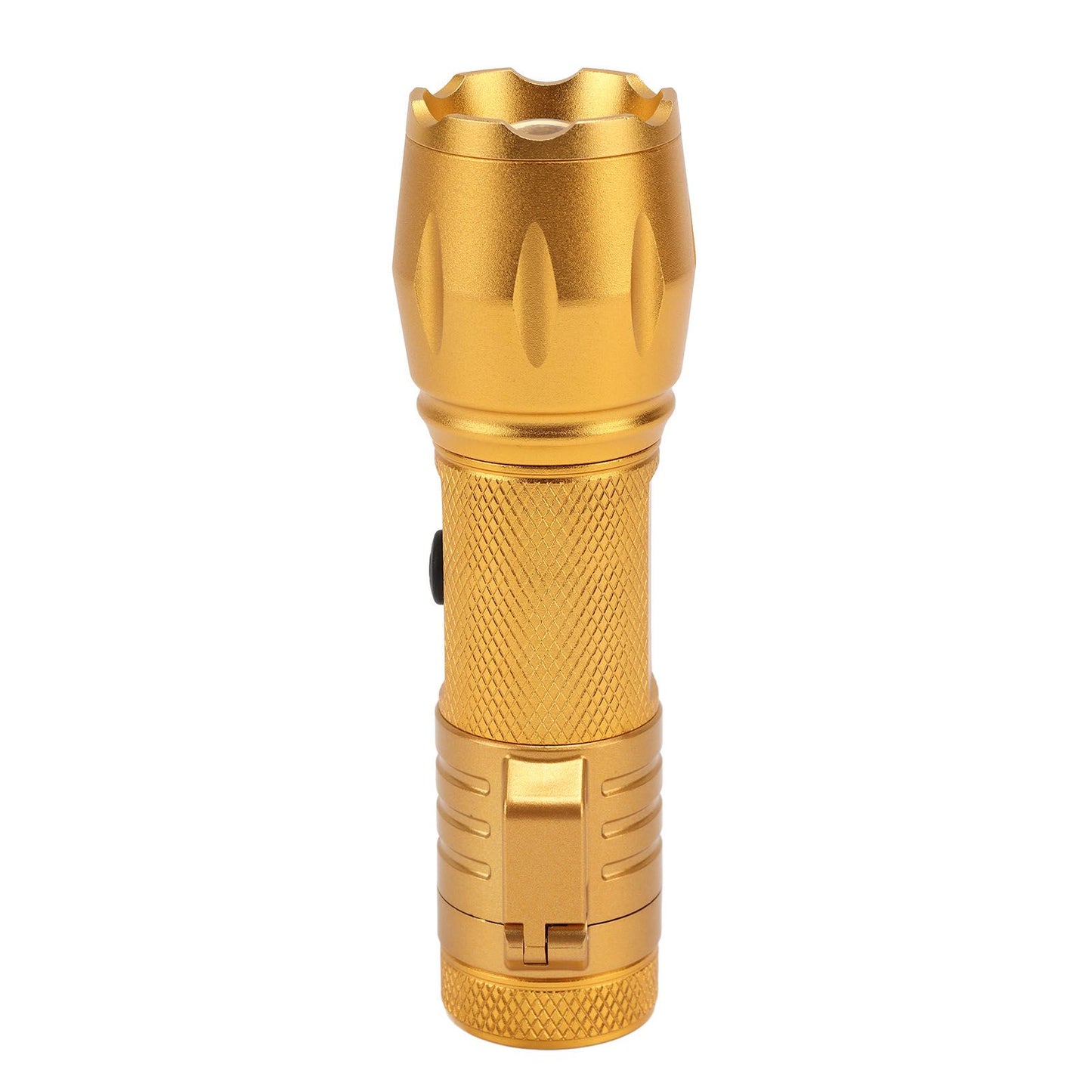 Electric Lighter Waterproof Windproof Aluminum Alloy Portable Lighter with Flashlight 3.7v Gold