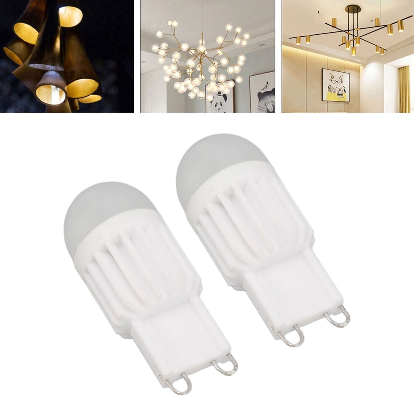 2Pcs G9 LED Light Bulbs Dimmable 180LM 14 Beads Double Pin G9 Base Bulbs for Table Lamp Wall Lamp Chandelier 220V 2W